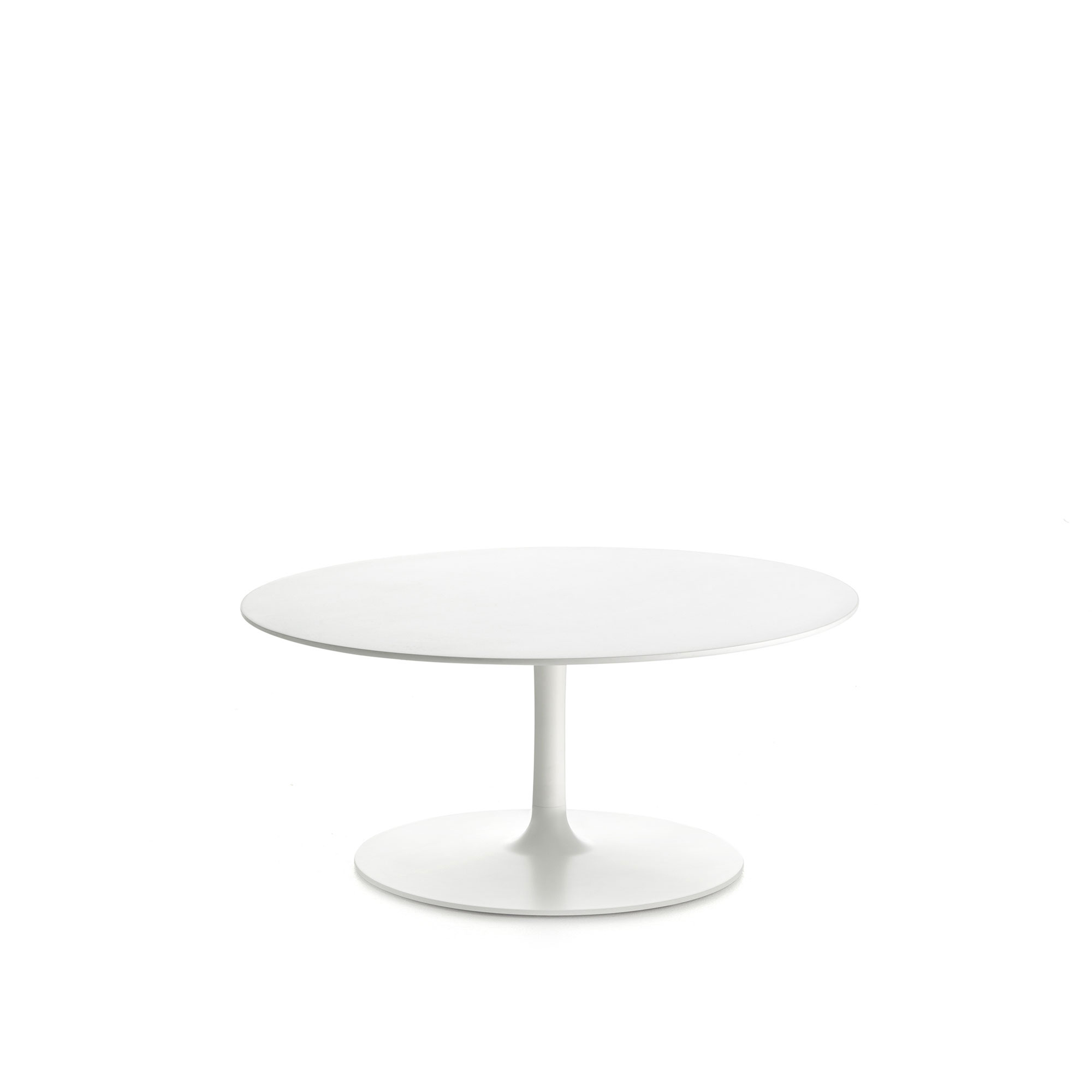 MDF Italia - Flow Low Table Ø70, Cristalplant Matt White, Swivel - Småbord & sidobord - Jean-Marie Massaud - Svart - Trä/Sten