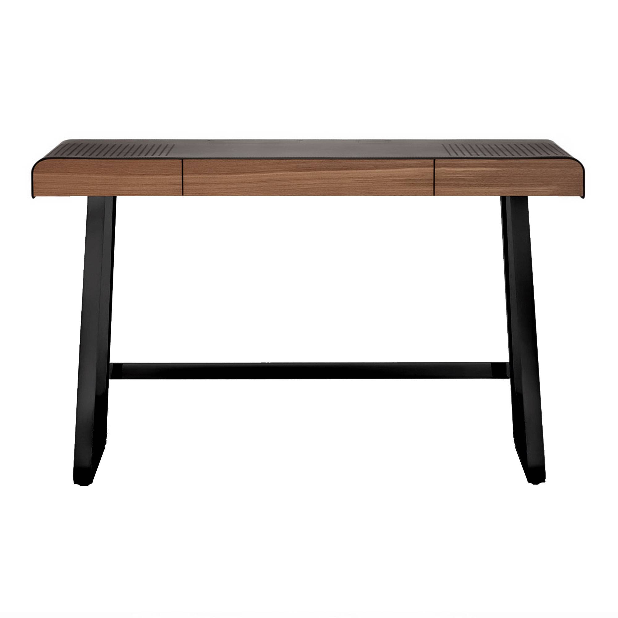 ClassiCon - Pegasus Home Desk, Svart bas (Ral 9005), Solid Valnötsskiva - Skrivbord - Tilla Goldberg - Brun - Metall/Trä
