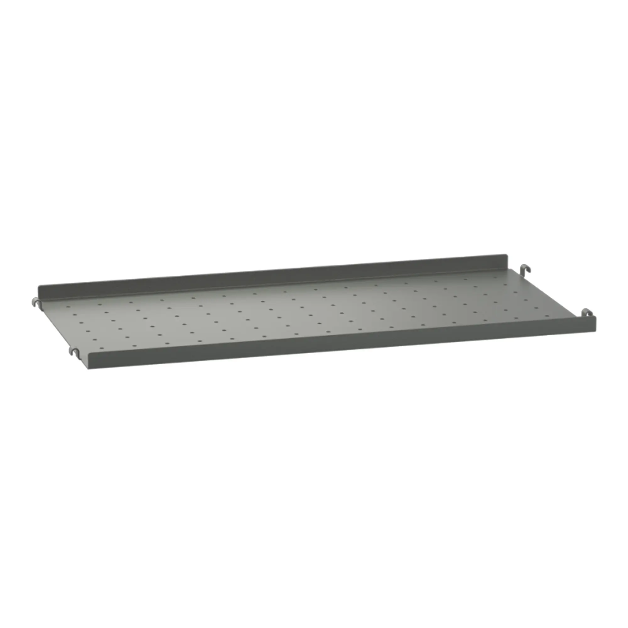 Metallhyllplan låg kant 58 x 20 cm mörkgrå