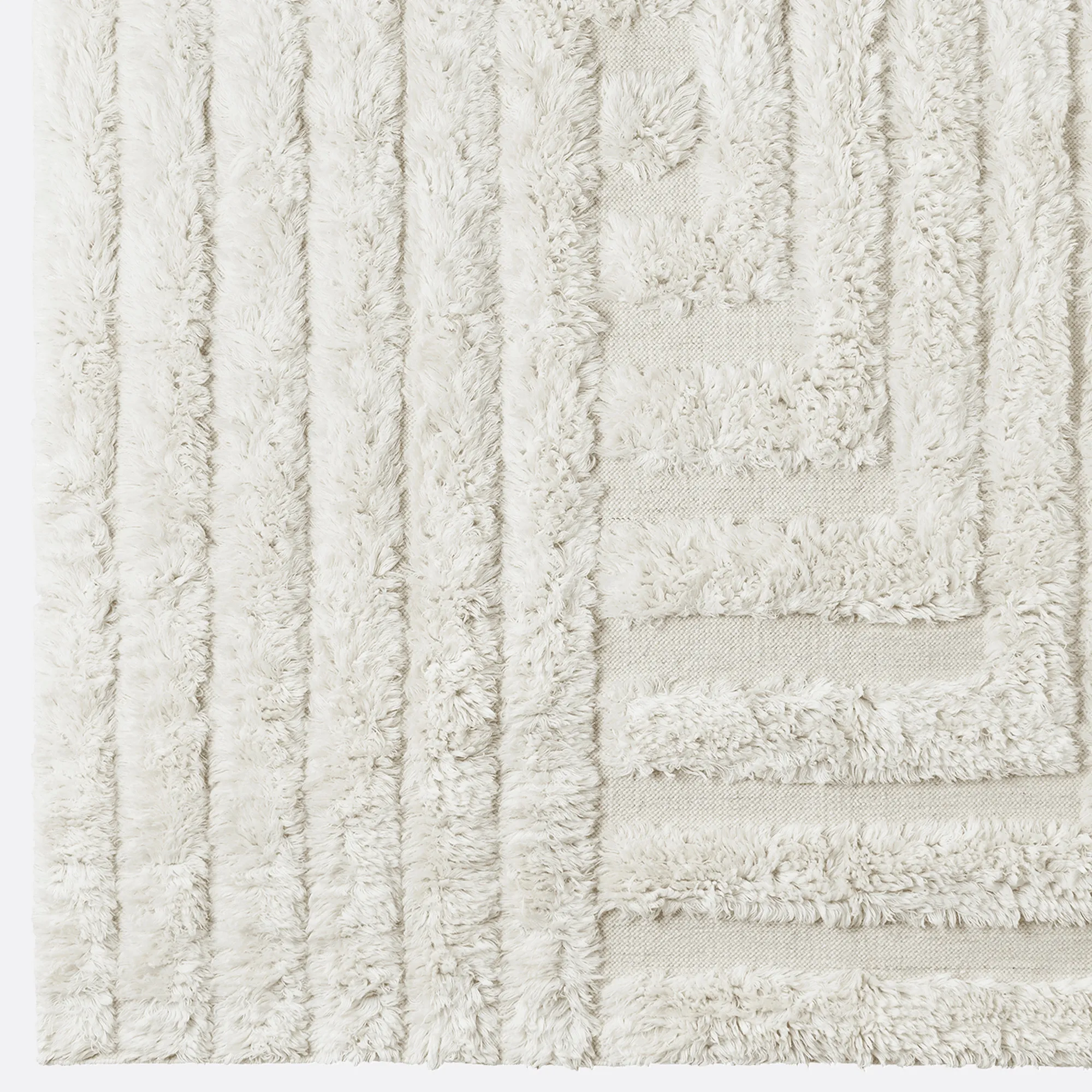 DD Shaggy Labyrinth Rug White