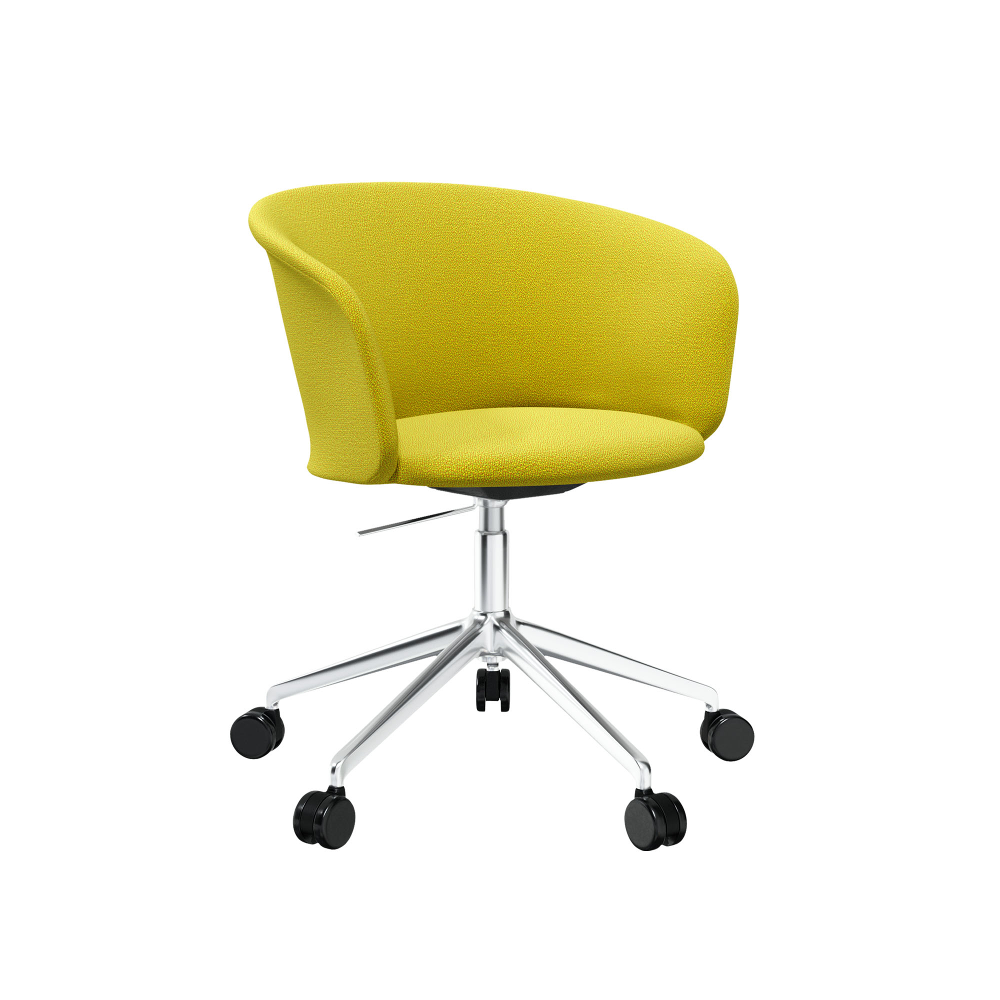 HEM - Kendo Swivel Chair 5-star Castors - Tivoli/Polished - Skrivbordsstolar - Sabine Marcelis,LucidiPevere - Gul - Metall/Trä/Syntetiskt/Skum/Ull
