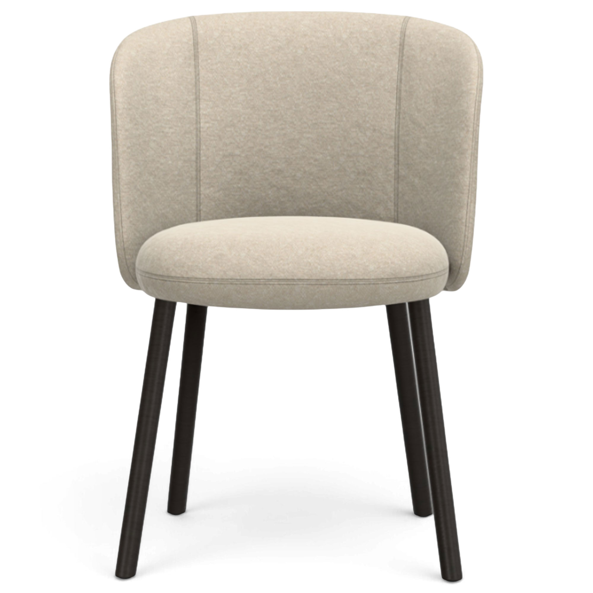 Vitra - Mikado Side Chair, Wooden base dark stained solid oak 04, Nubia 02 - Cream/pearl - Matstolar - Edward Barber & Jay Osgerby - Beige - Tr&auml;/Textilmaterial
