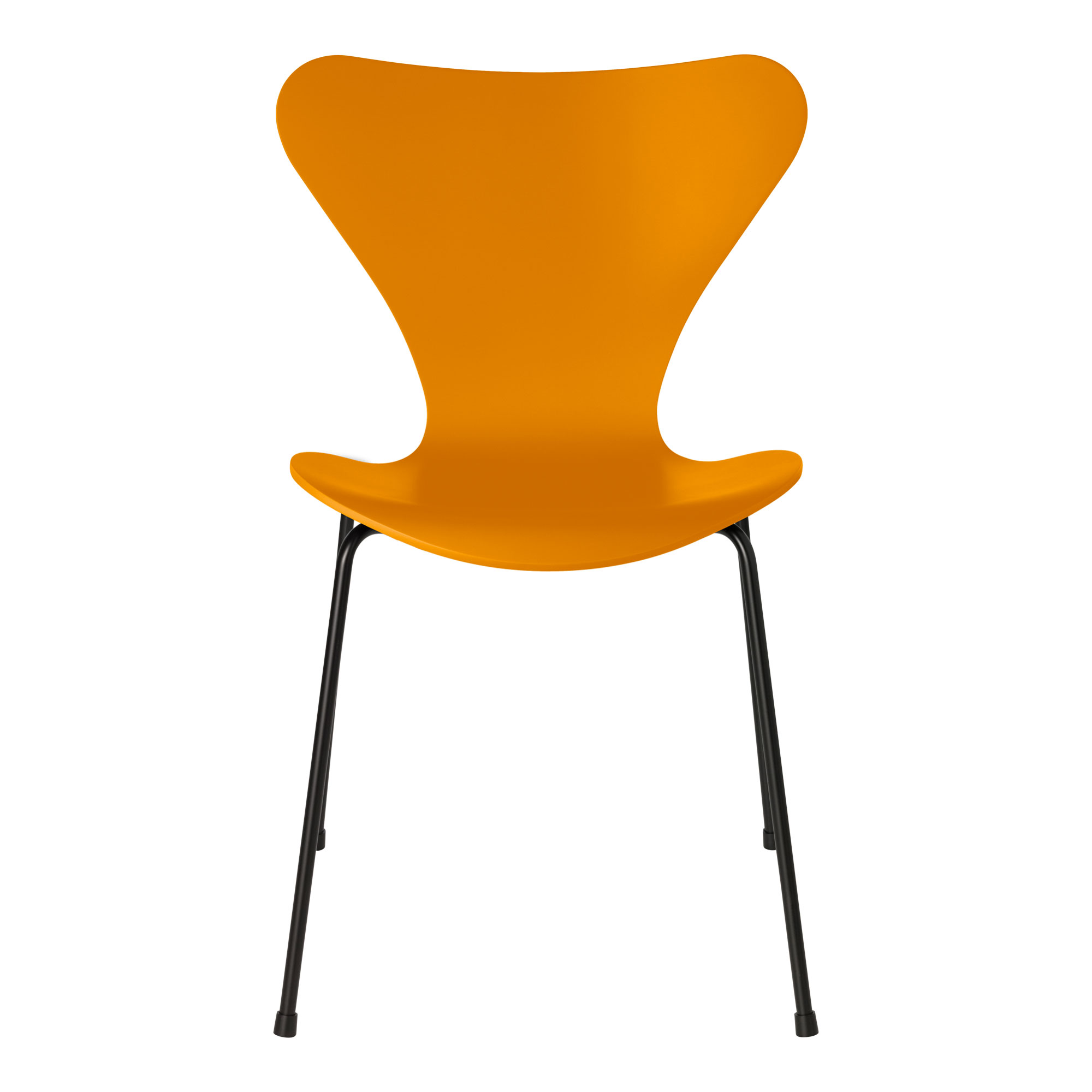 Fritz Hansen - Sjuan 3107 Burnt Yellow Lackad/Black - Matstolar - designer_arne_jacobsen - Gul - Metall/Trä