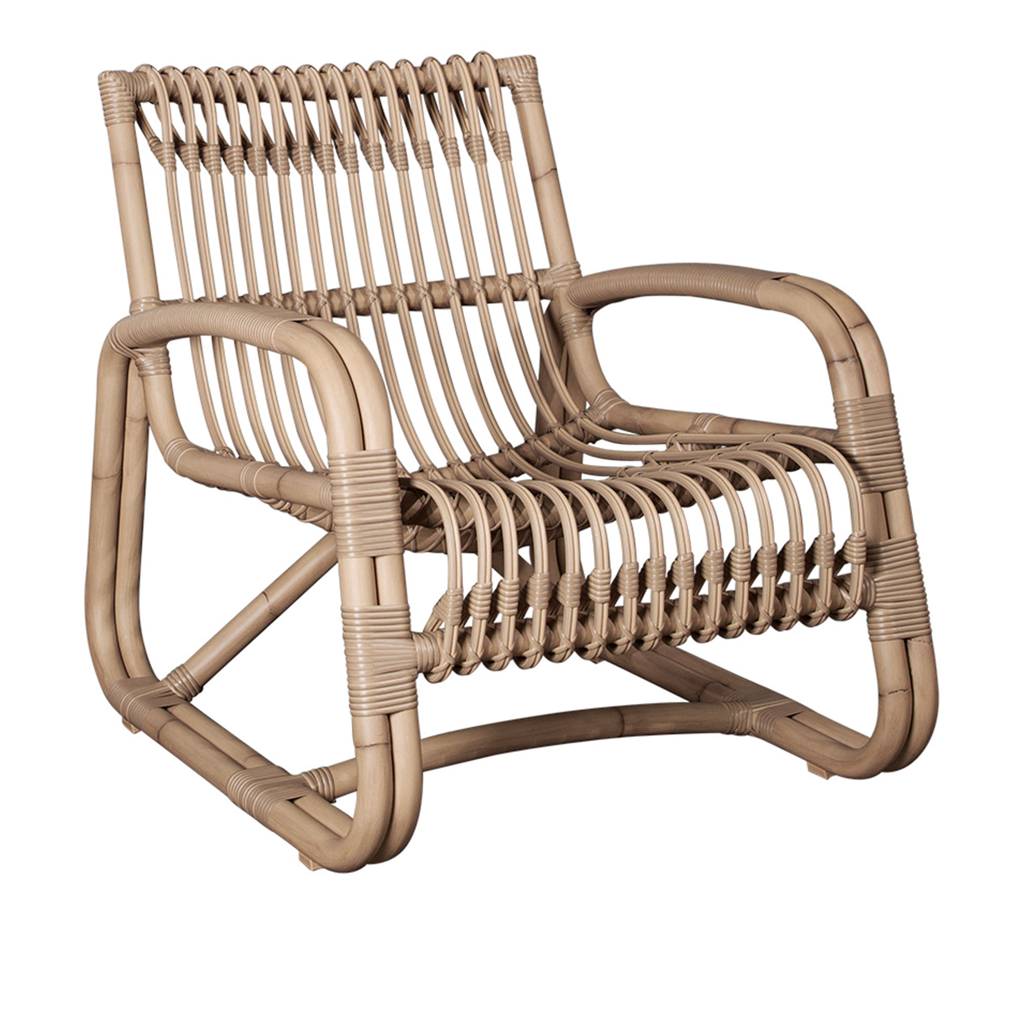 Cane-Line - Curve Outdoor Natural - Fåtöljer utomhus - Foersom & Hiort-Lorenzen MDD - Träfärgad - Naturmaterial/Metall/Textilmaterial | Utemöbler - Loungemöbler - Fåtöljer Utomhus | Möbelexperten