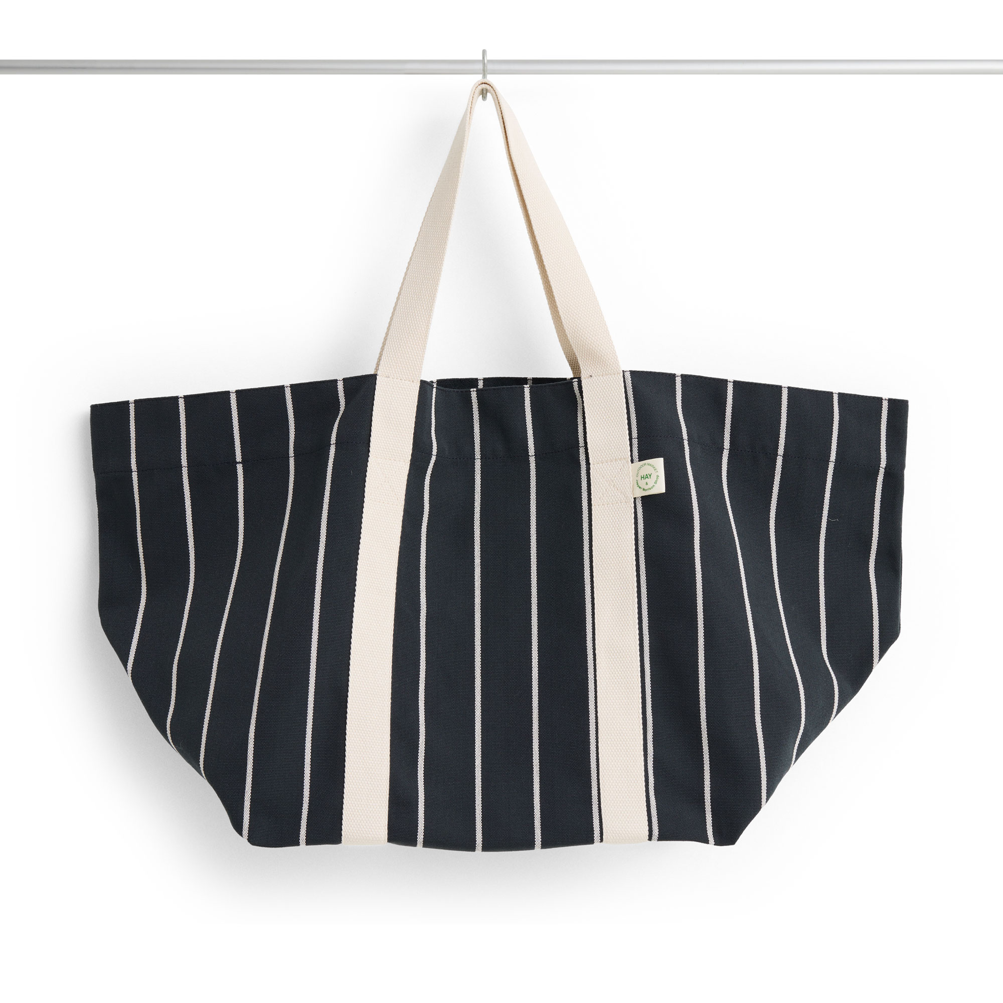 HAY - Outdoor Market Picnic Bag black with beige stripe - Annet tilbehør - Jasper Morrison - Svart - Plast