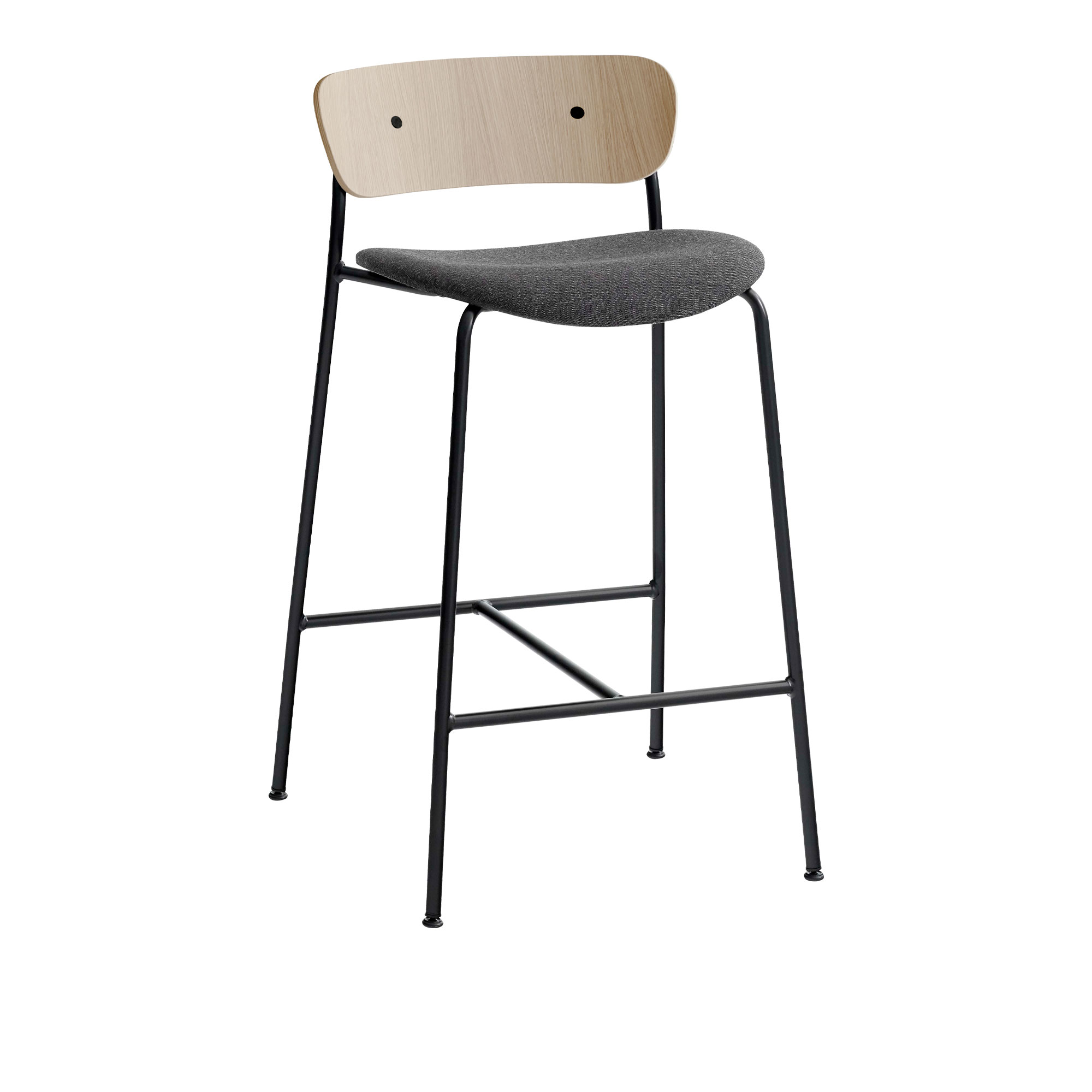 &Tradition - Pavilion AV8 - Lacquered Oak - Fabric cat.2 - Velvet 13 Ivory - Barstolar & barpallar - Anderssen & Voll - Metall/Trä