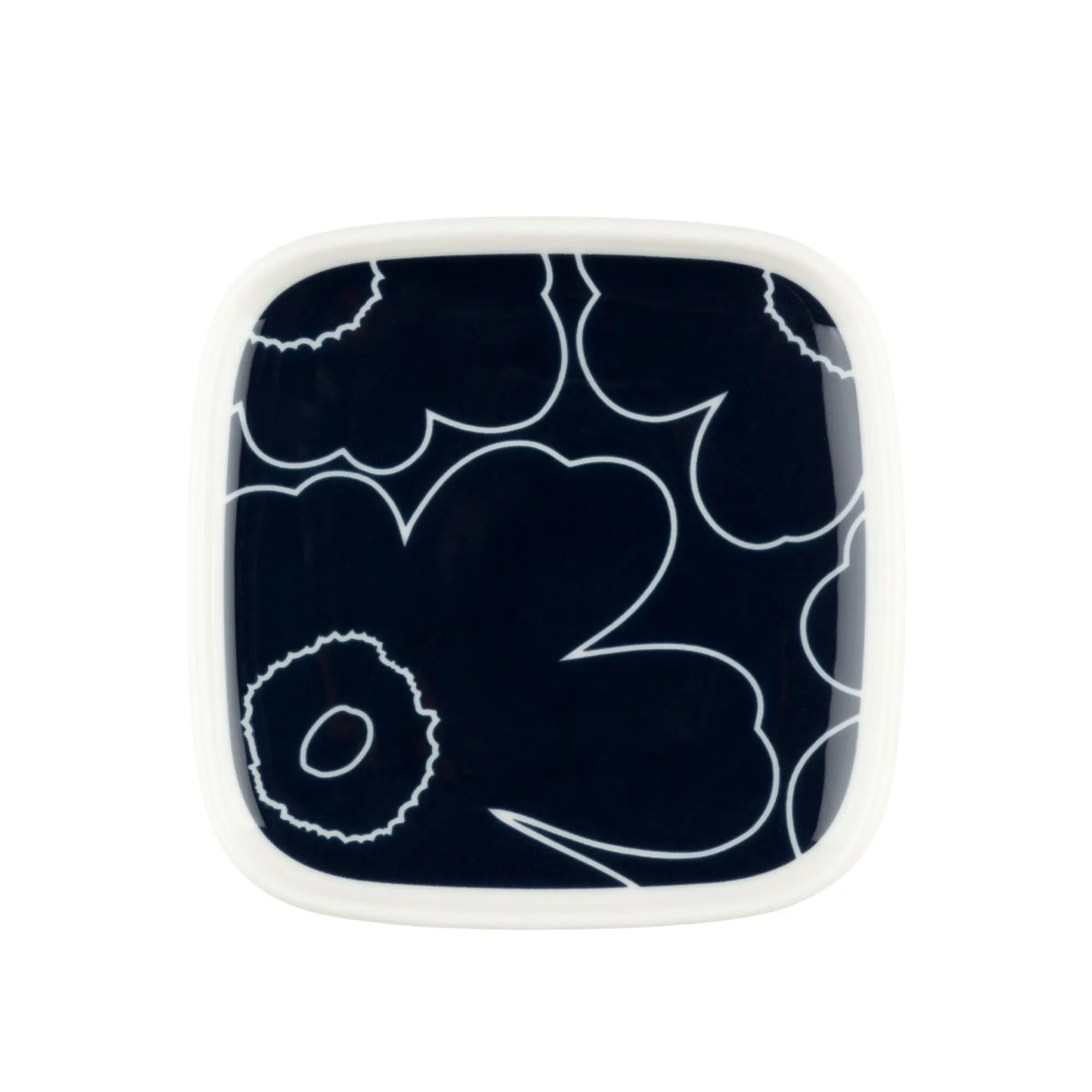 Piirto Unikko tallerken 10x10 cm white, dark blue