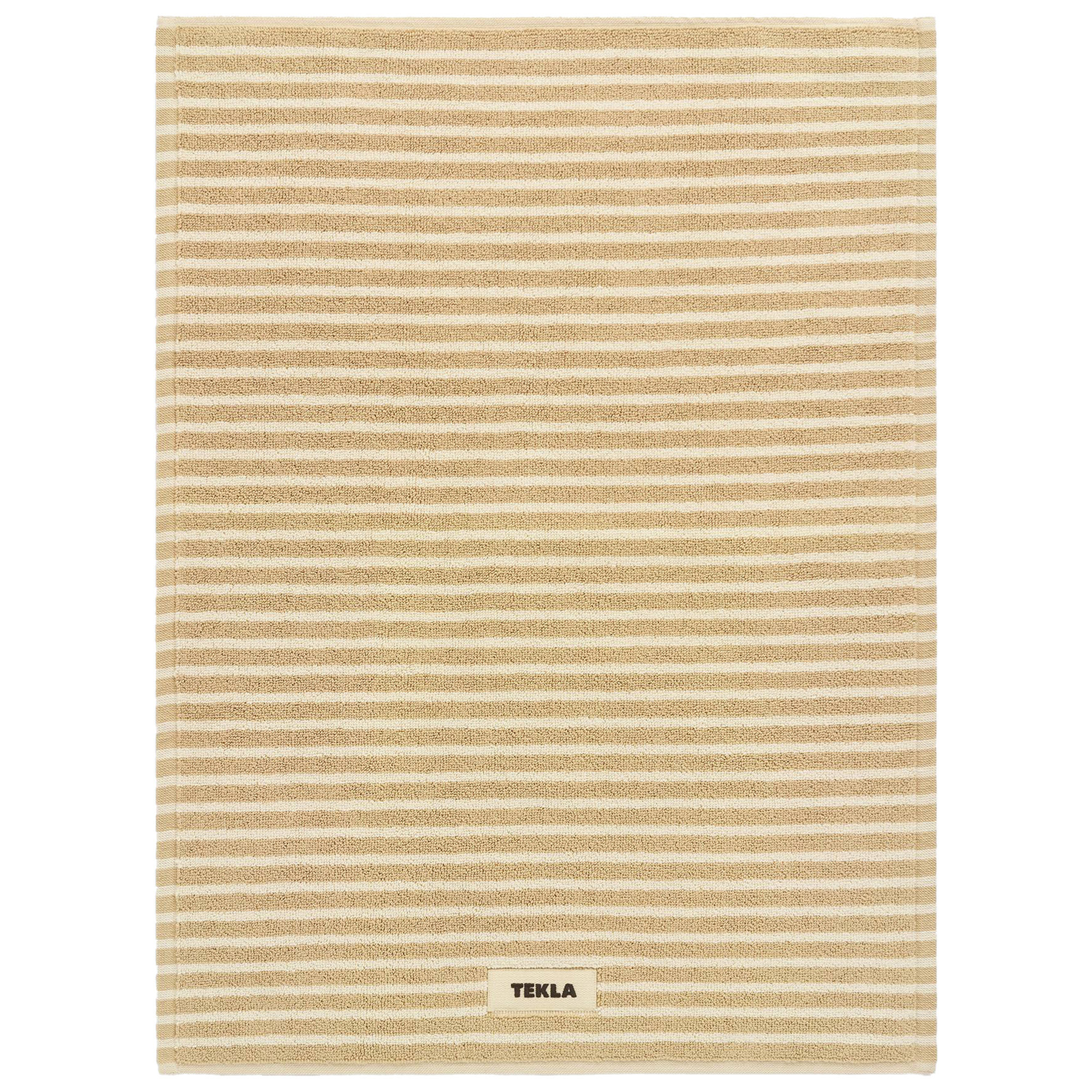 tekla -  terry ivory stripes badrumsmatta 50 x 70 cm - bomullsmattor - brun