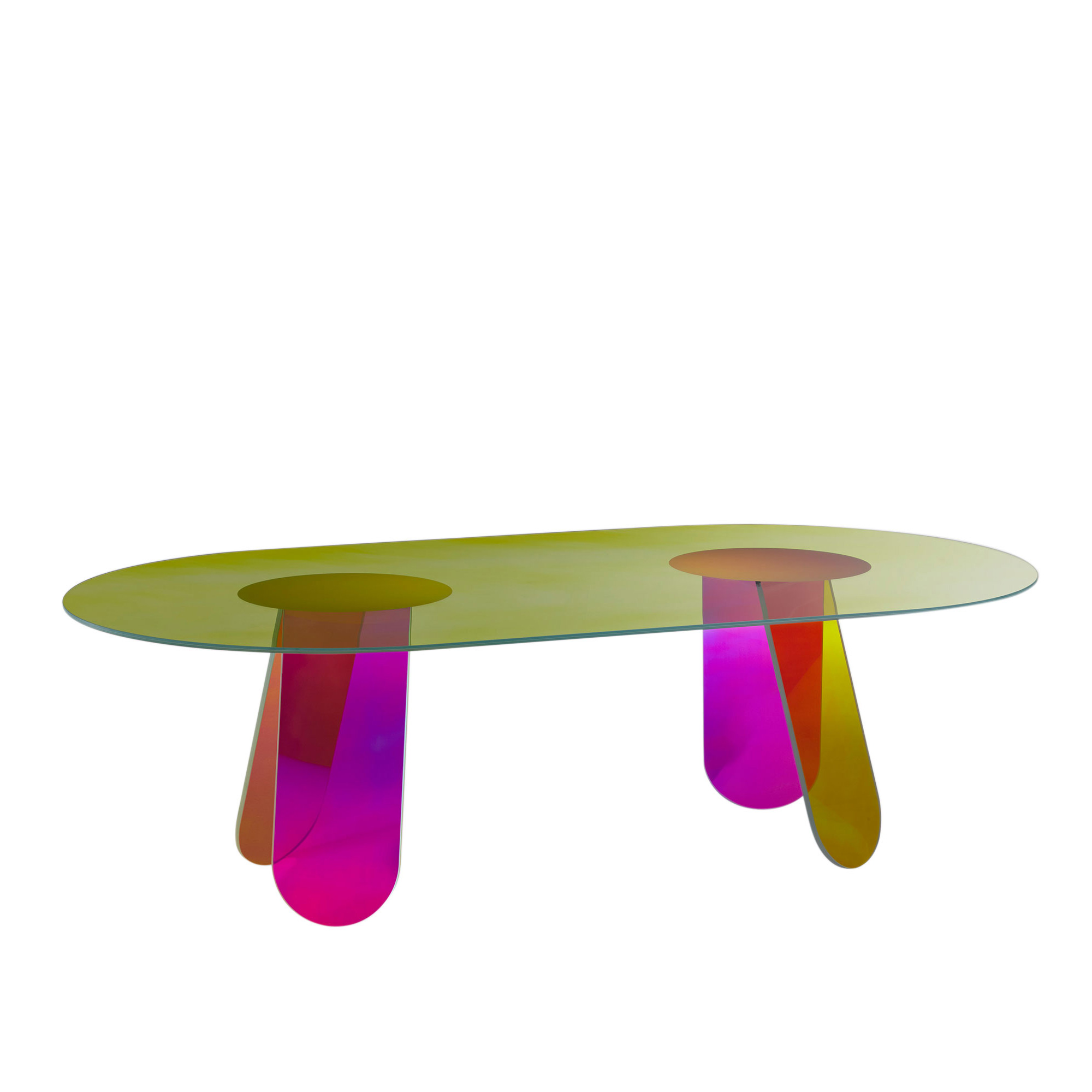 Glas Italia - SHI13 Shimmer High table, Transparent glass  - Matbord - Patricia Urquiola - Flerfärgad - Glas