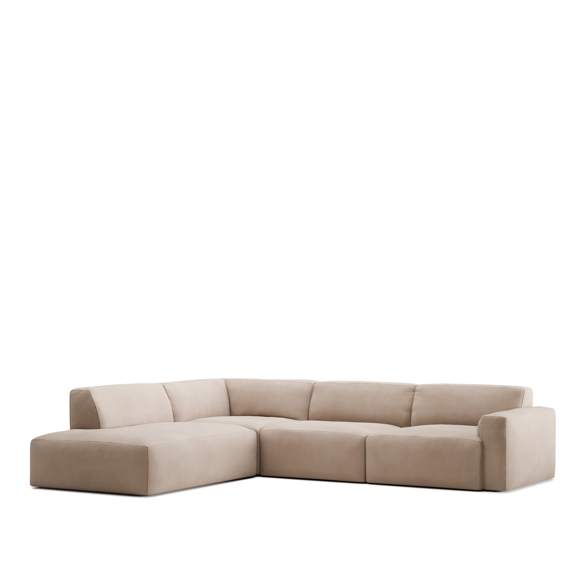 no ga - brick 4-seater corner open end left med avtagbar klädsel – shadow beige - soffor - beige