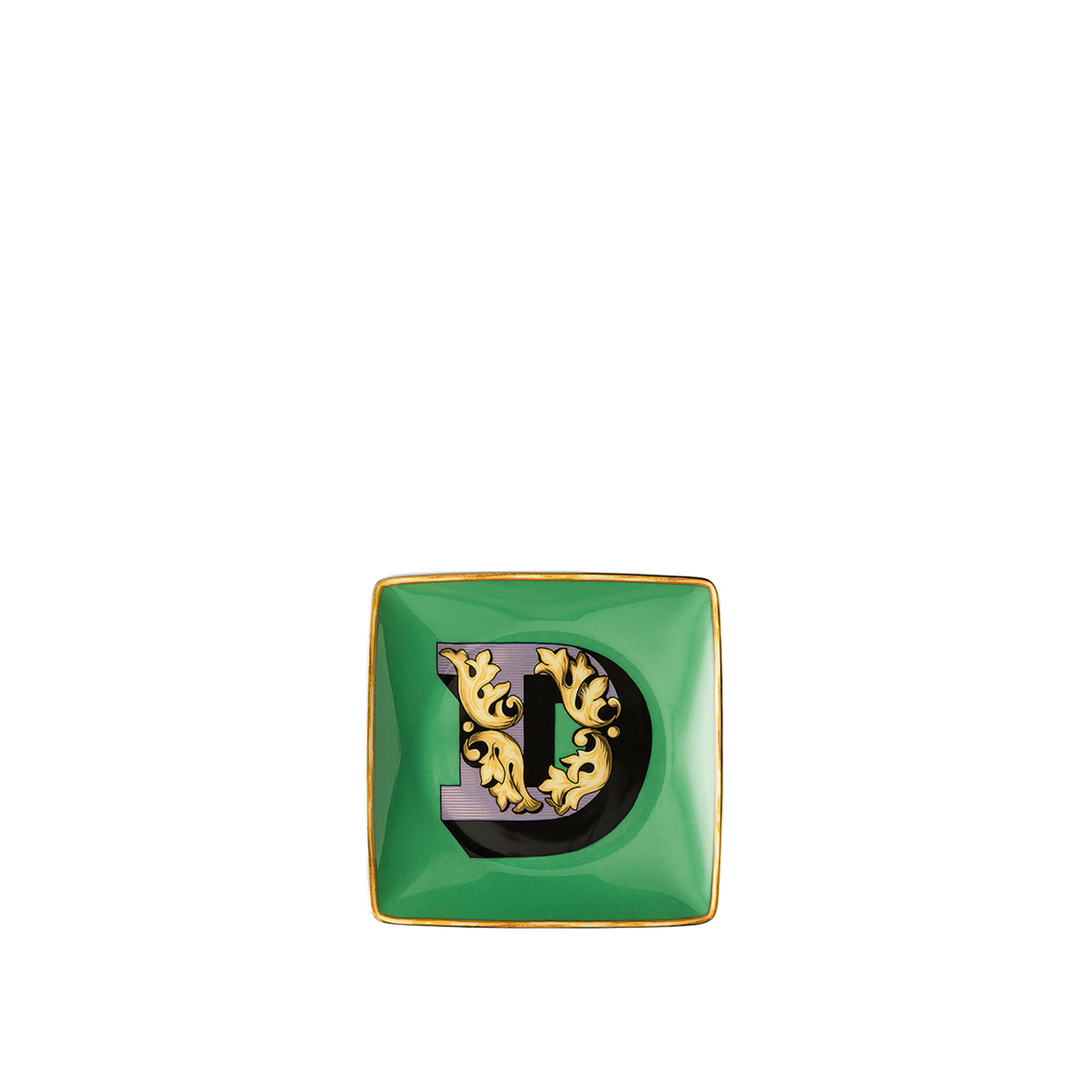 Versace - Alphabet Plate D - 12 cm - Uppläggningsfat - Flerfärgad