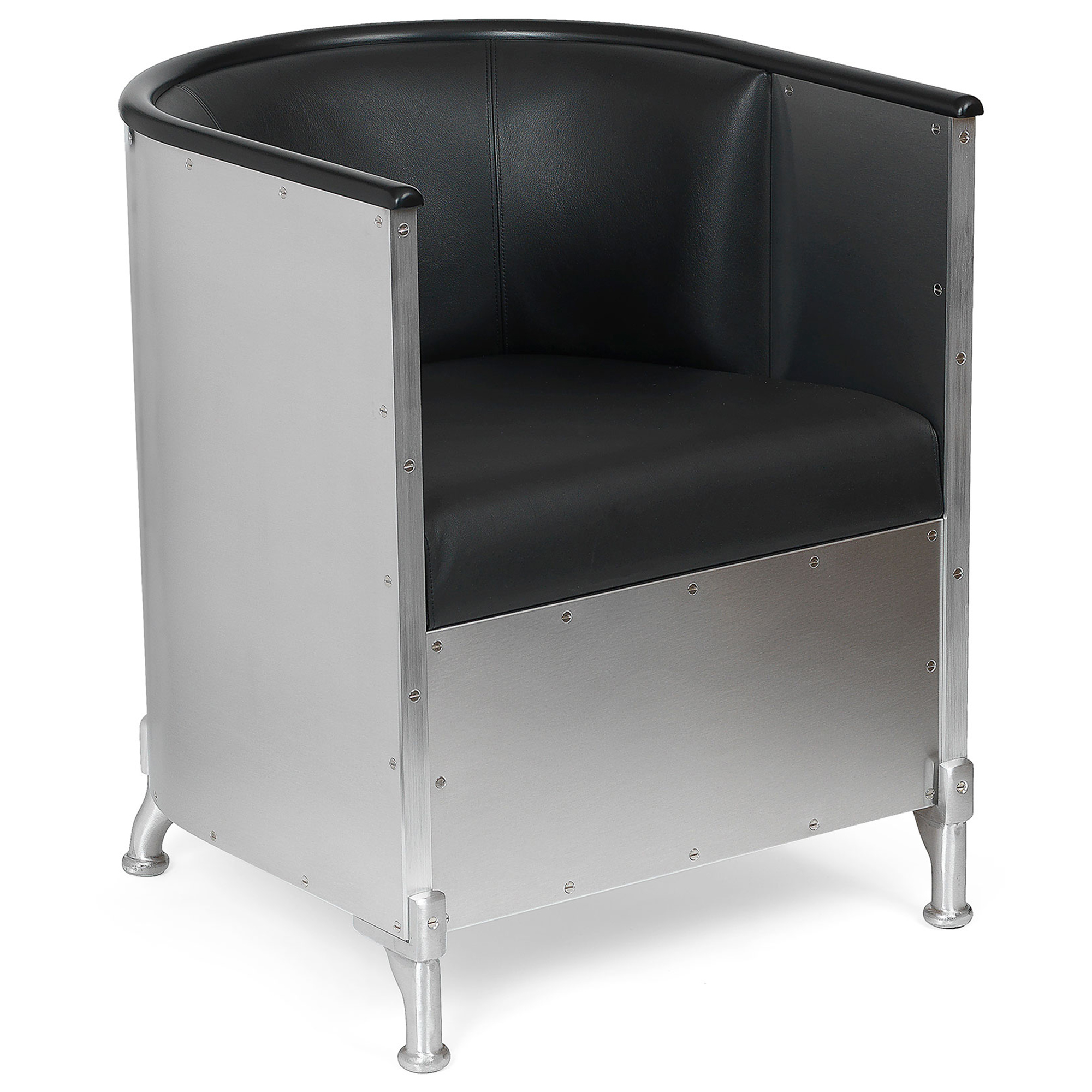 Källemo - Aluminium Fåtölj Tärnsjö Plymåläder 8175, Karm i svartlaserad bok, Mattborstad Aluminium - Fåtöljer - Mats Theselius - Silver,Svart - Metall | Möbler - Fåtöljer Och Puffar - Fåtöljer | Möbelexperten