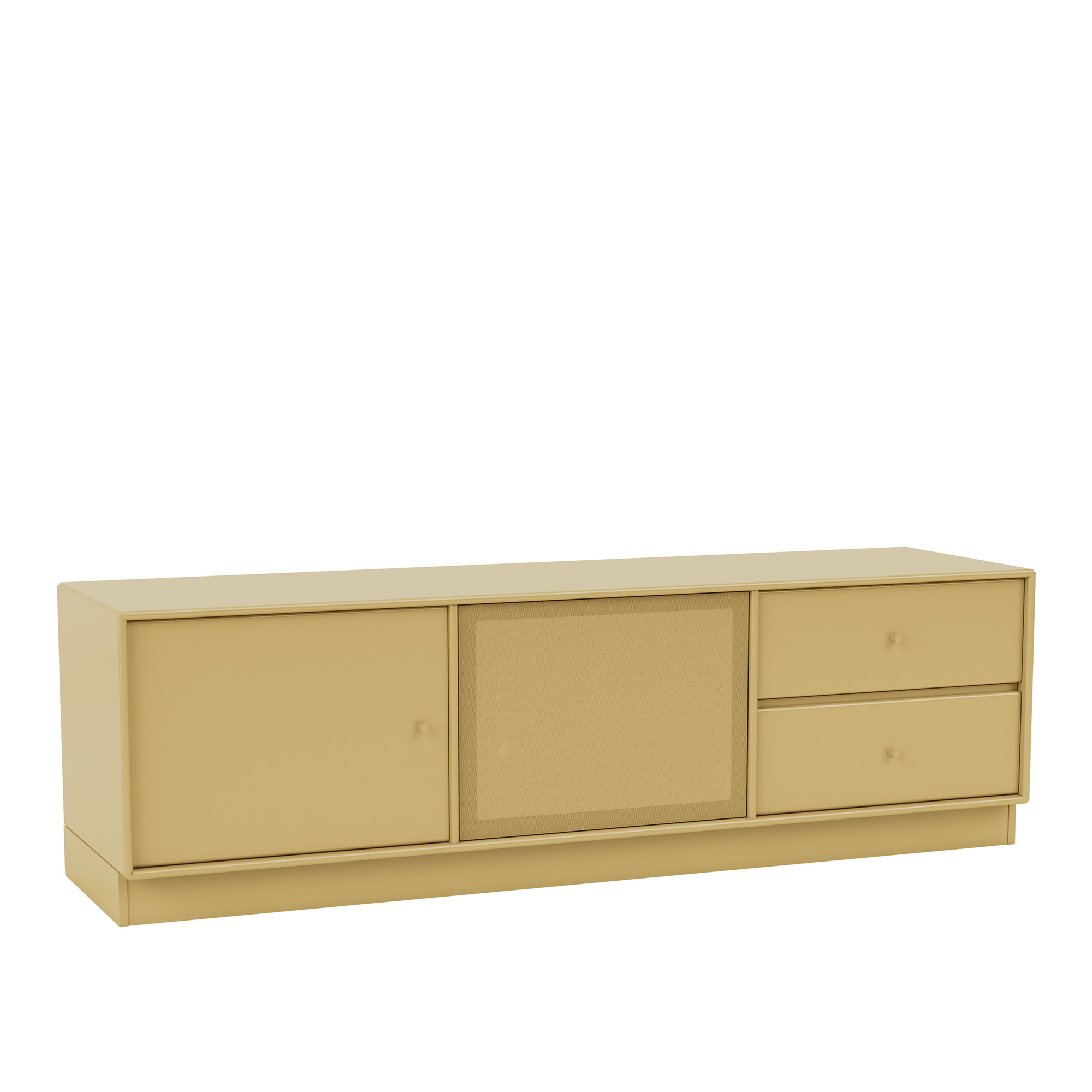 montana - octave vi tv bench 157-cumin 07 plinth 7 cm - tv-bänkar - peter j. lassen - gul - trä