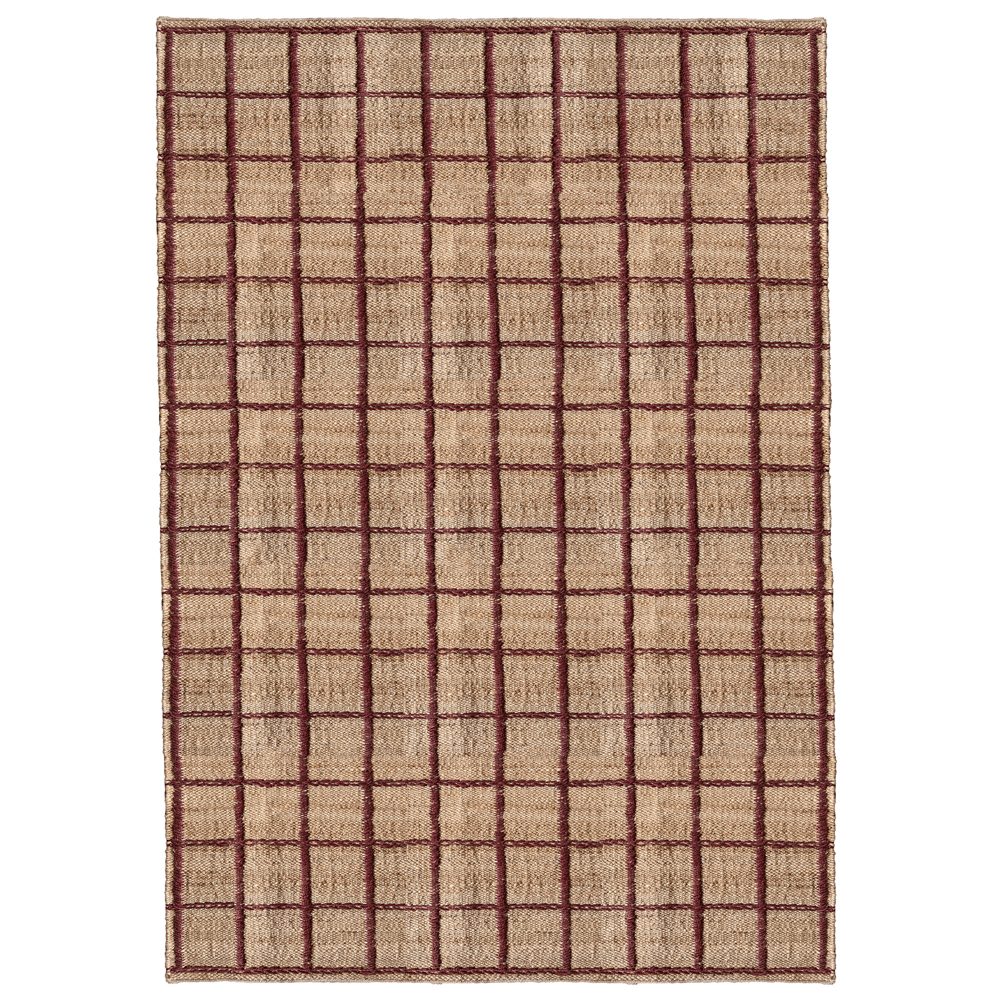 Layered - Strata Braided Jute Burgundy 200 x 300 - Jute- och sisalmattor