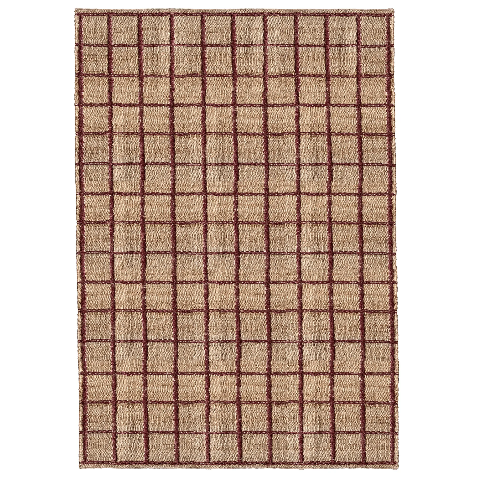 Strata Braided Jute Burgundy juteteppe