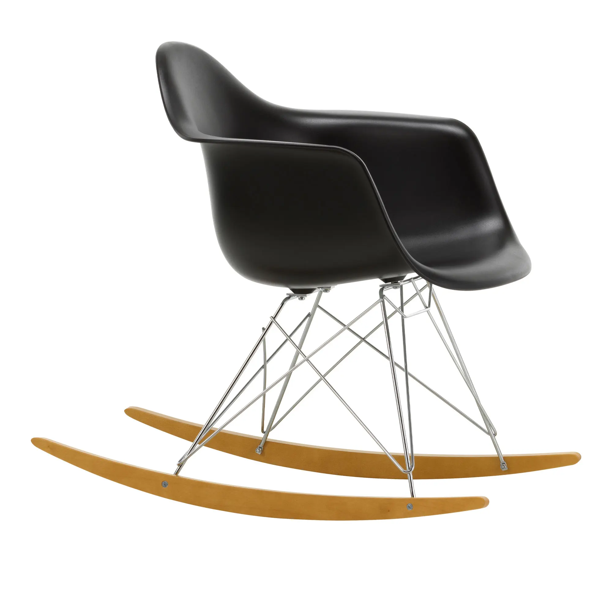 Eames RE Plastic Armchair RAR gungstol Chrome/Golden Maple