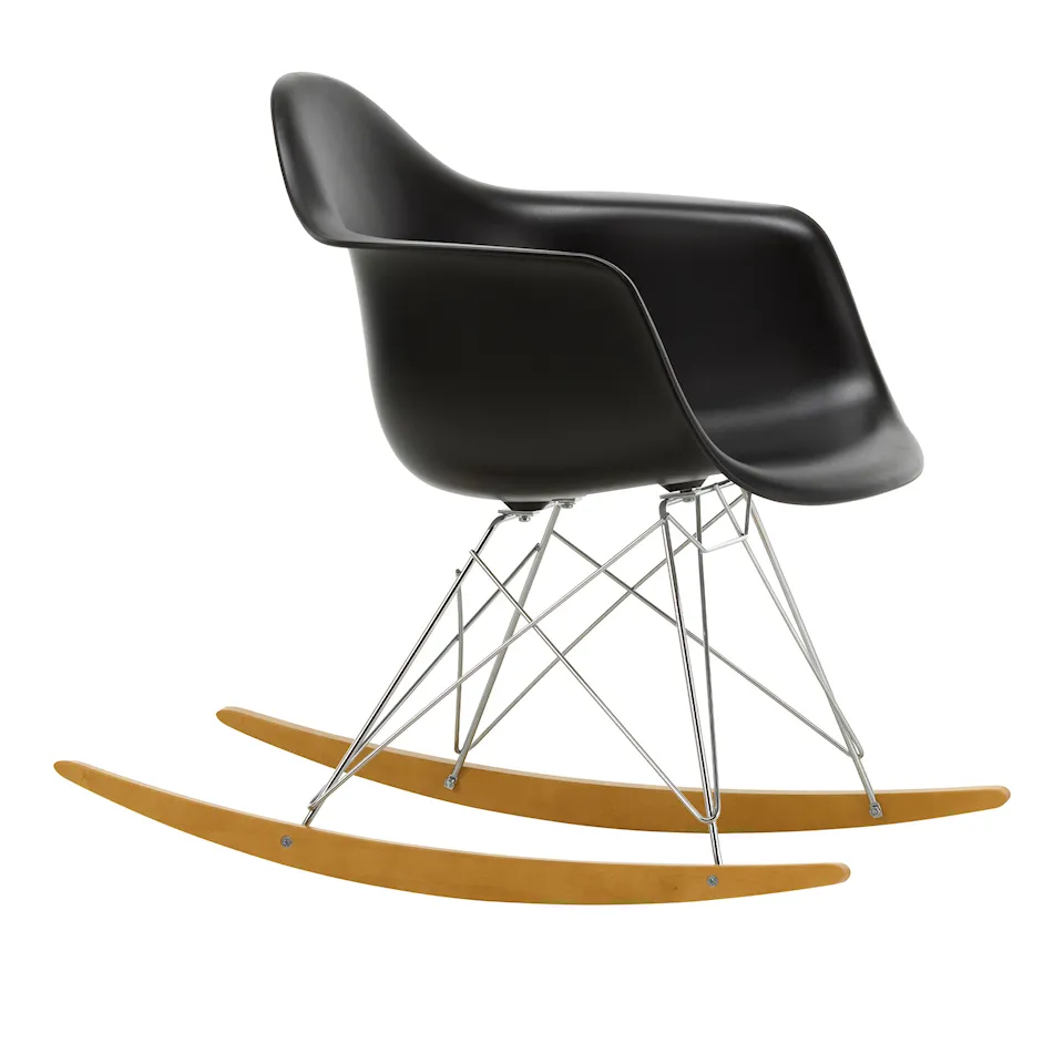 Eames RE Plastic Armchair RAR gungstol Chrome/Golden Maple