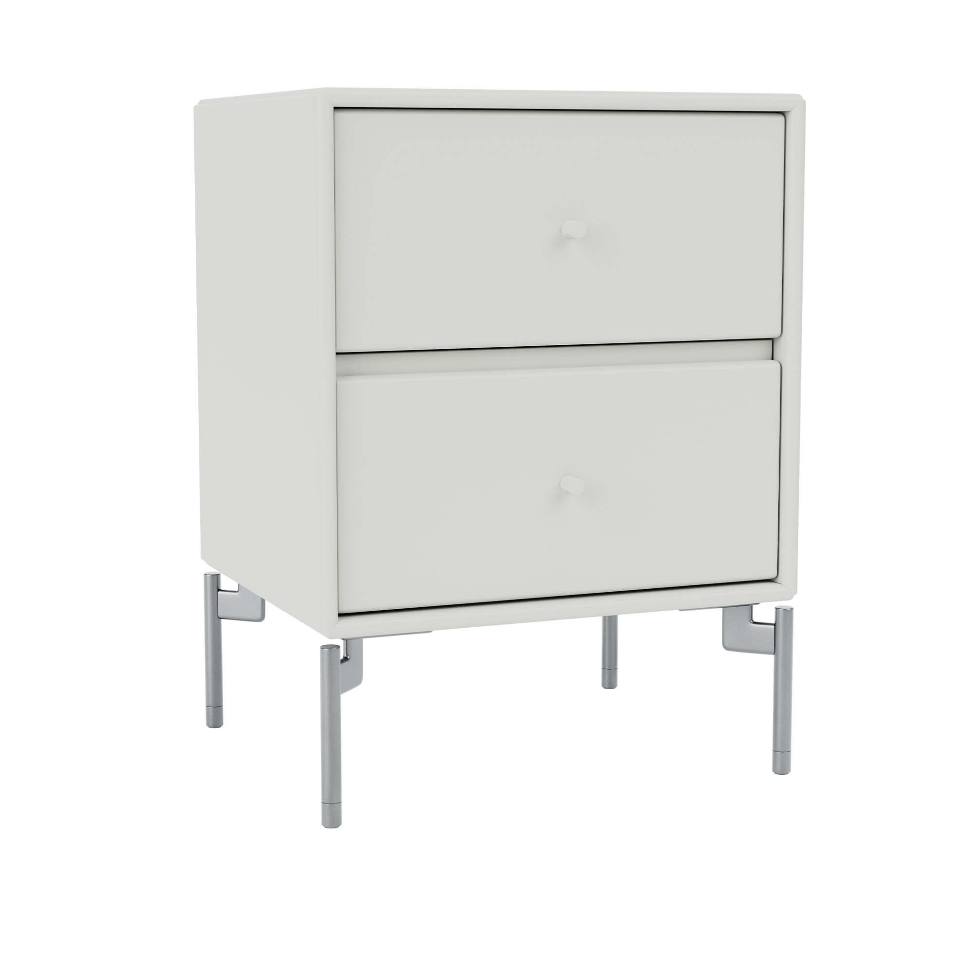 montana - drift drawer module - nordic / matt chrome legs - sängbord - peter j. lassen - grå - mdf
