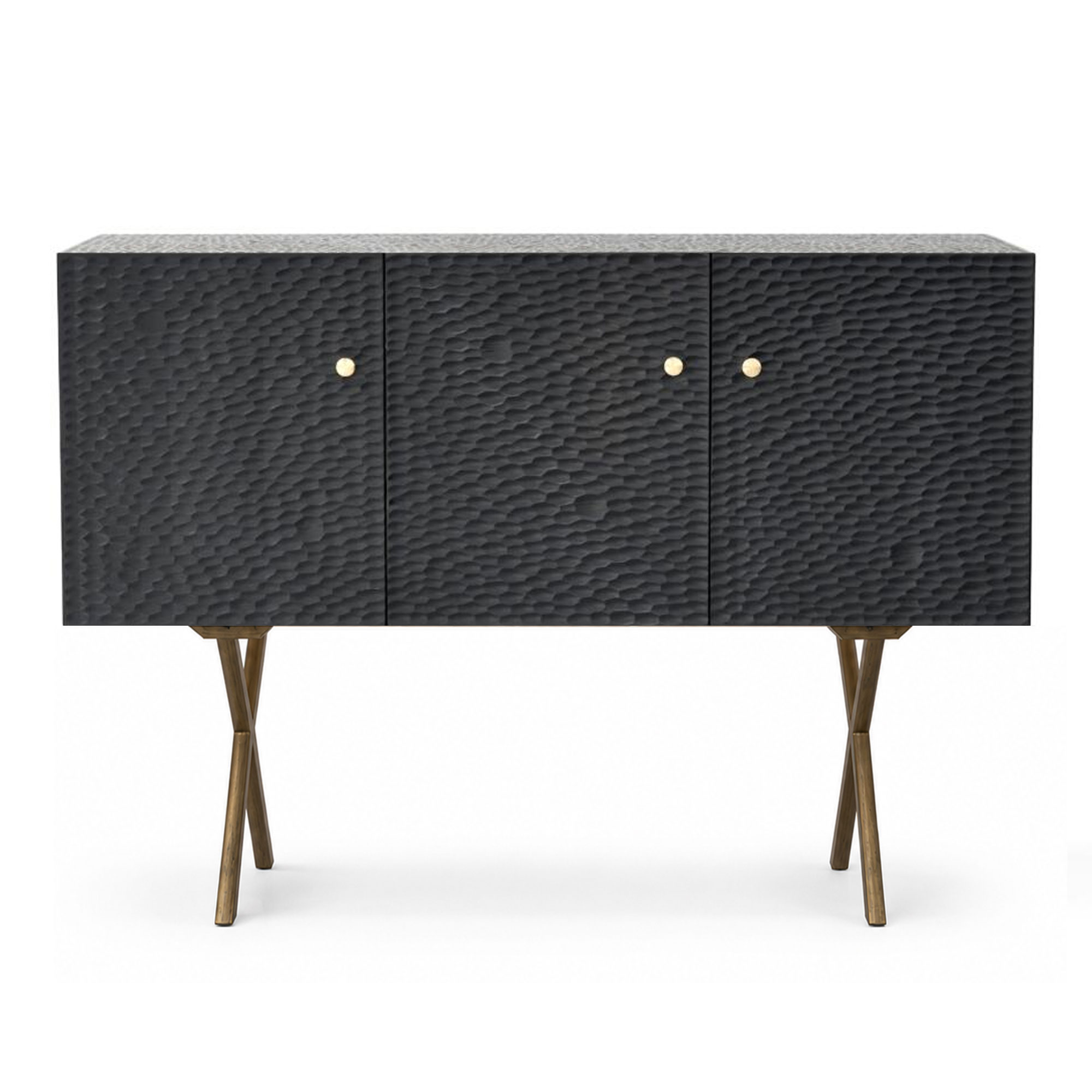 Zanat - Touch Sideboard, 3 doors/Brons, Svartbetsad l&ouml;nn 129 cm - Sk&auml;nkar och sideboards - Studioilse - Svart - Tr&auml;