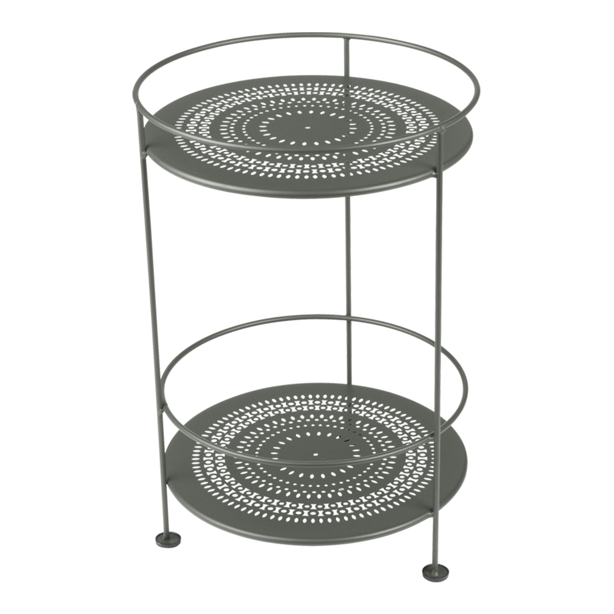 Fermob - Guinguette Side Table With Perforated Double Top Rosemary 48 - Småbord & Sidobord utomhus - Metall