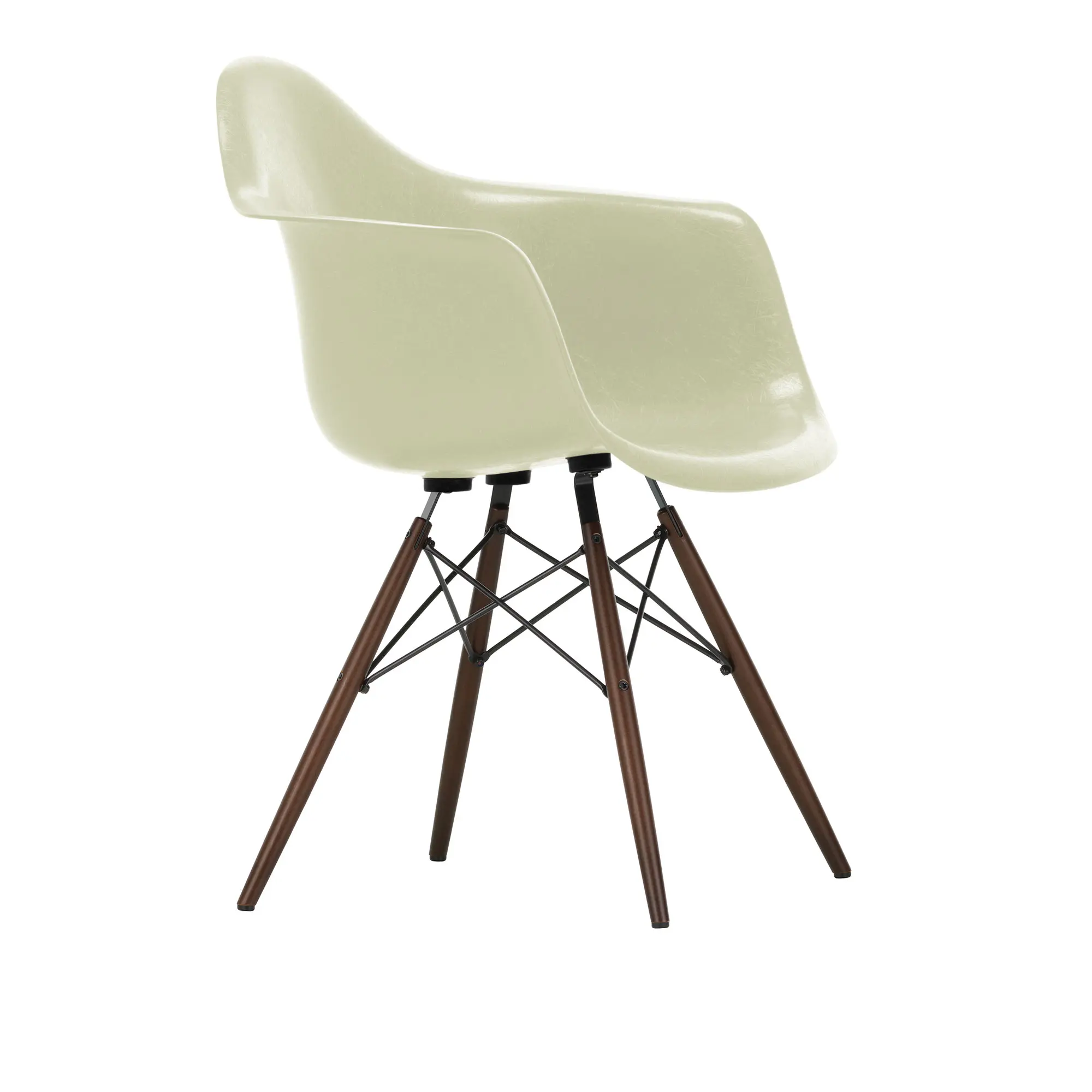 Eames Fiberglass Armchair DAW karmstol Dark Maple