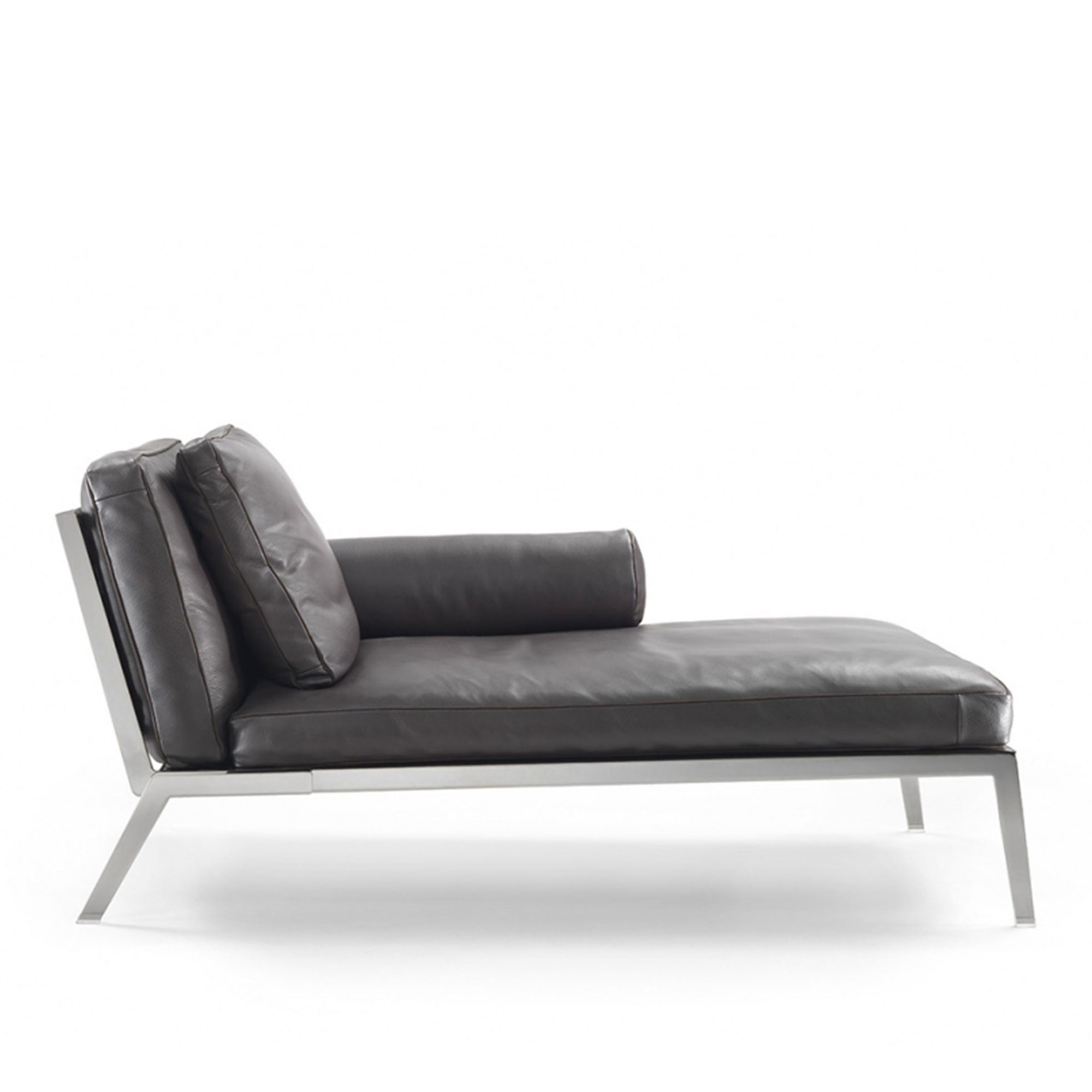 Flexform - Happy Chaise Longue, Ryggstöd Oliv, Tyg Kat. Extra - 916 - Divaner & Schäslonger - Antonio Citterio - Grå - Metall/Textilmaterial