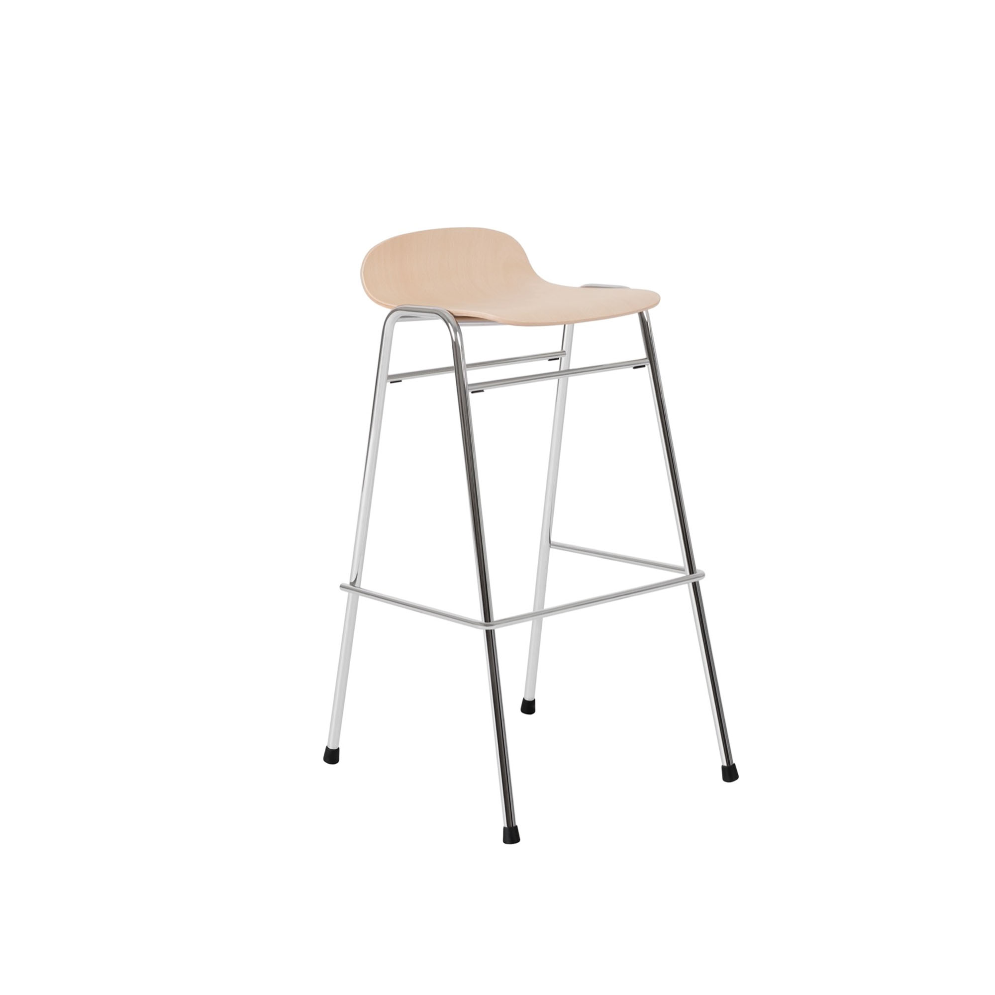 HEM - Touchwood Bar Stool - Beech/Chrome - Barstolar & barpallar - Lars Beller Fjetland - Träfärgad,Svart - Metall/Trä