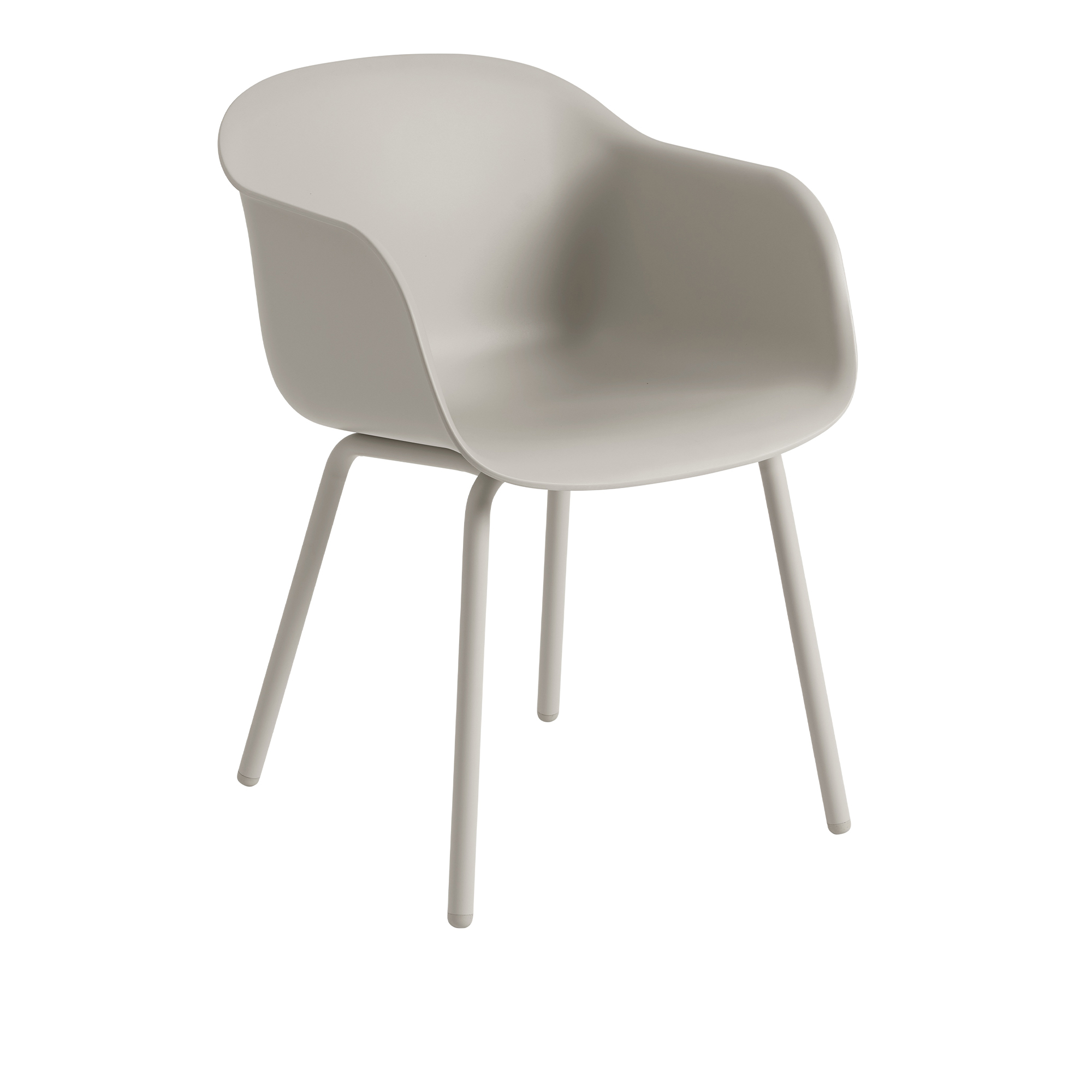 Muuto - Fiber Outdoor Armchair - Grey - Matstolar utomhus - Iskos-Berlin - Grå - Plast | Utemöbler - Utestolar - Matstolar Utomhus | Möbelexperten