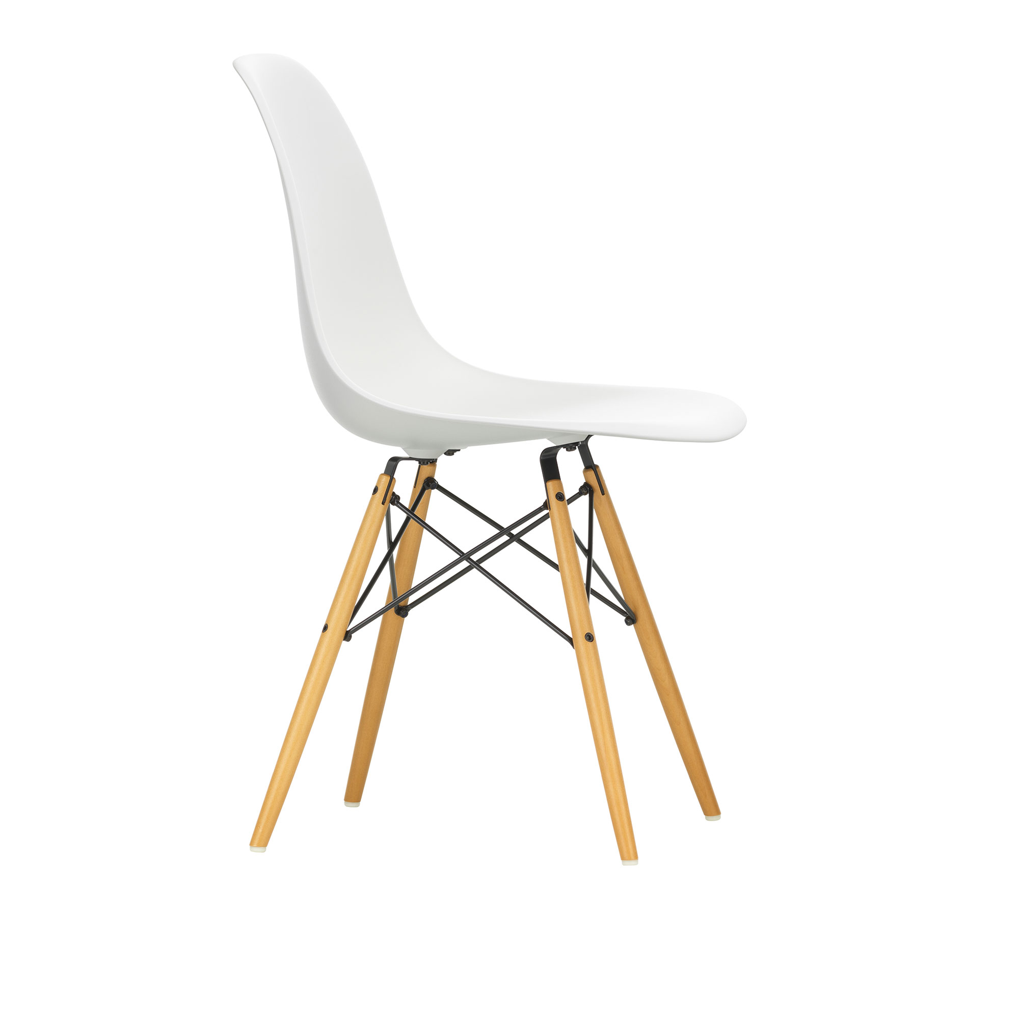 Vitra - Eames Plastic Chair DSW - 04 White - Golden Maple - Matstolar - Charles & Ray Eames - Vit - Metall/Trä/Plast