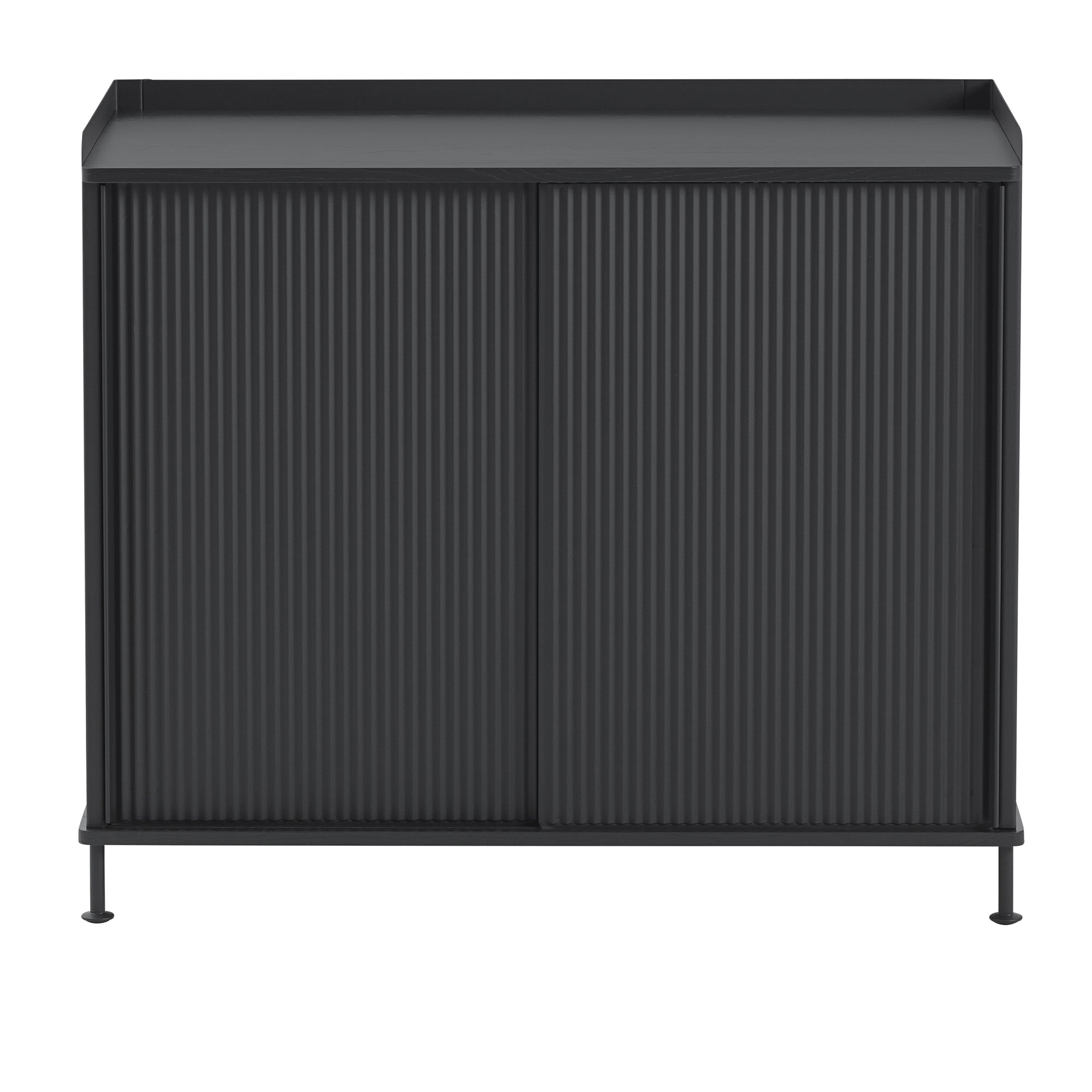 Muuto - Enfold Sideboard Tall, Black/Black - Sideboards - Thomas Bentzen - Svart - Metall/Trä