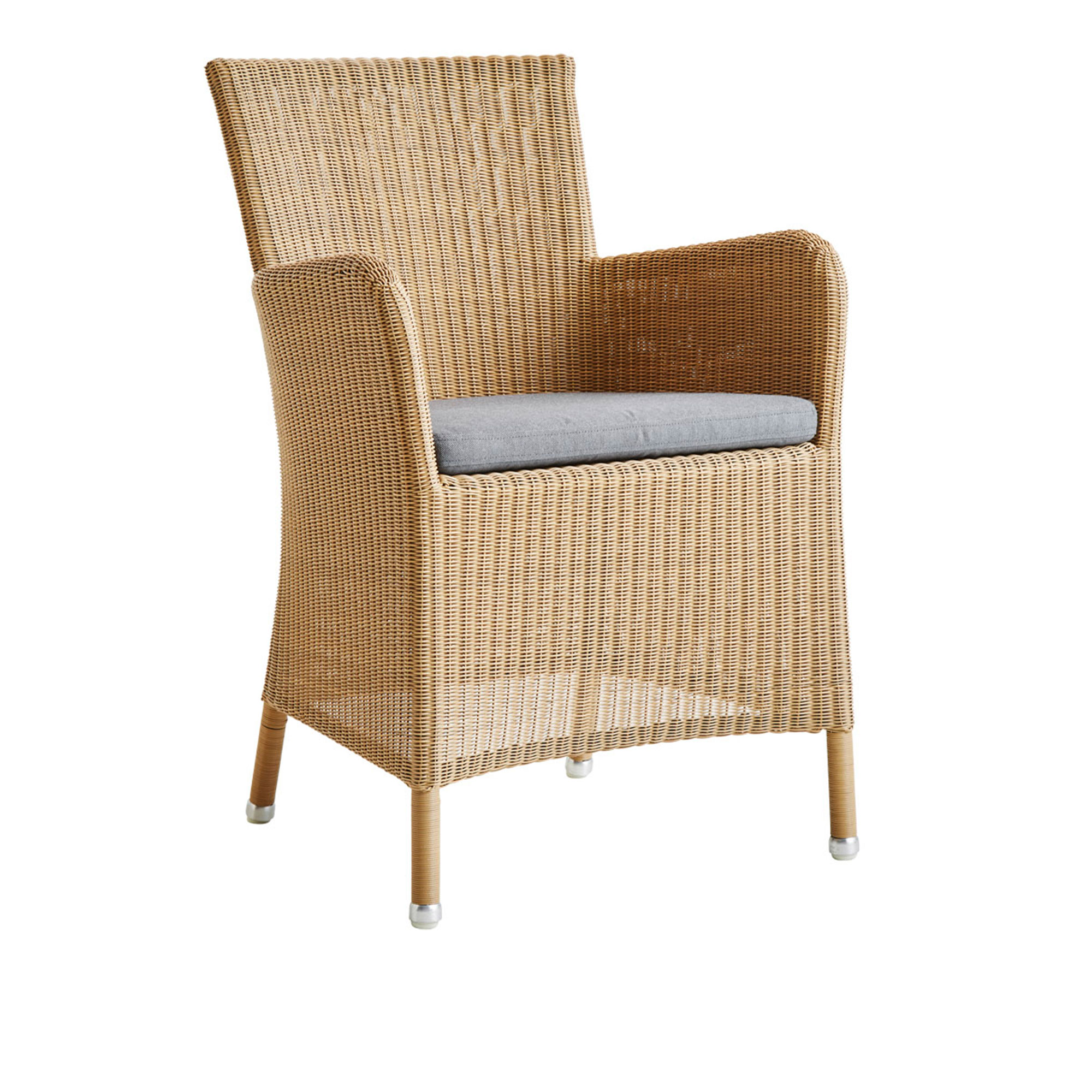 Cane-Line - Hampsted Karmstol Cane-Line Weave Natural / Cane-line Natté Taupe - Matstolar utomhus - Cane-line Design Team - Träfärgad - Textilmaterial/Syntetiskt | Utemöbler - Utestolar - Matstolar Utomhus | Möbelexperten