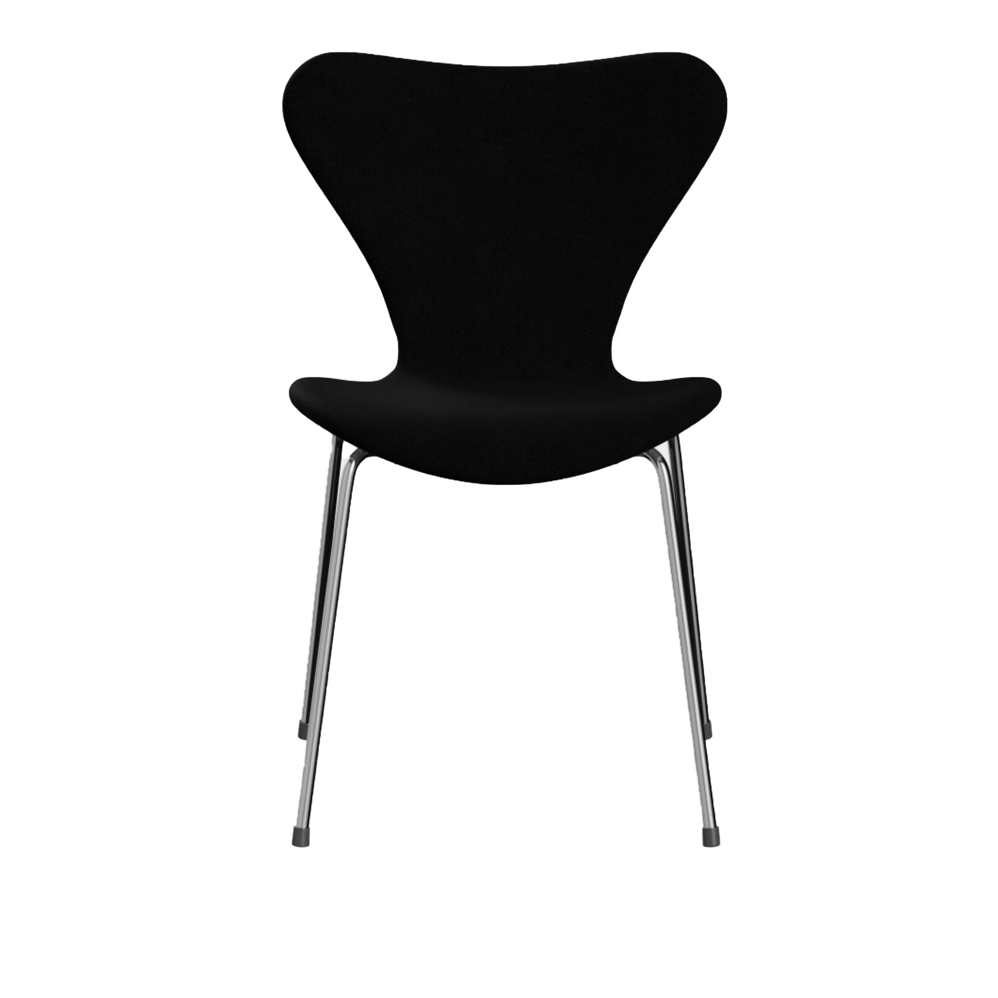 Fritz Hansen - 3107 Sjuan - Helklädd, Tyg, Hallingdal 190 - Matstolar - designer_arne_jacobsen - Svart - Metall/Trä/Textilmaterial