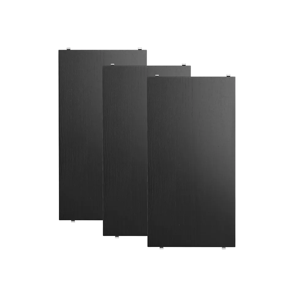 Hyllplan 58x30cm 3-pack svartbetsad ask