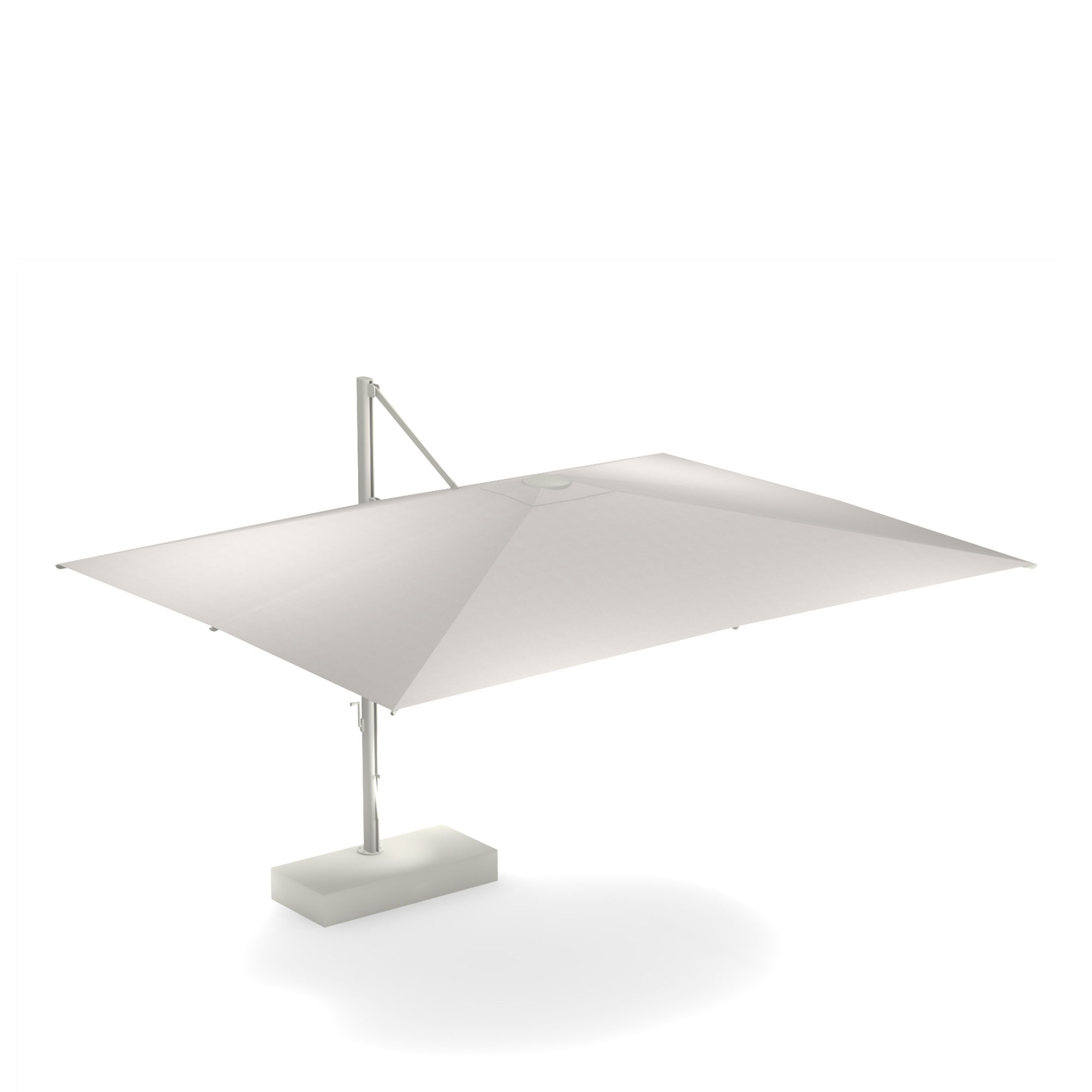EMU - 985 Shade 3X4 Lat Sun Umbrella w/ Large Base White 23, White 01, Base 23 - Parasoll