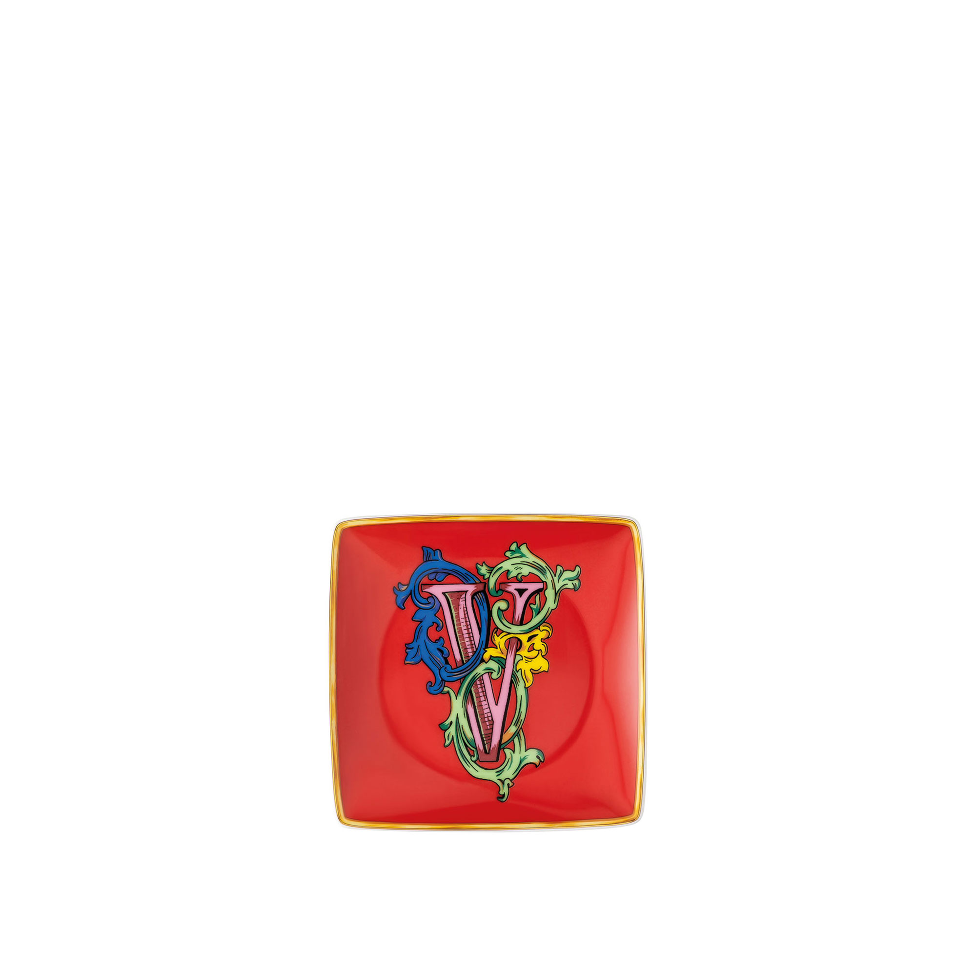 Versace - Alphabet Plate V - 12 cm - Uppläggningsfat - Röd