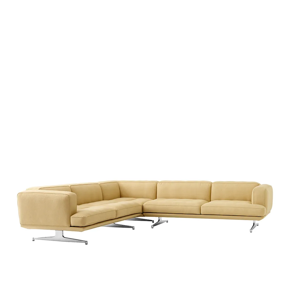Inland AV41 hörn soffa polerad aluminium ben