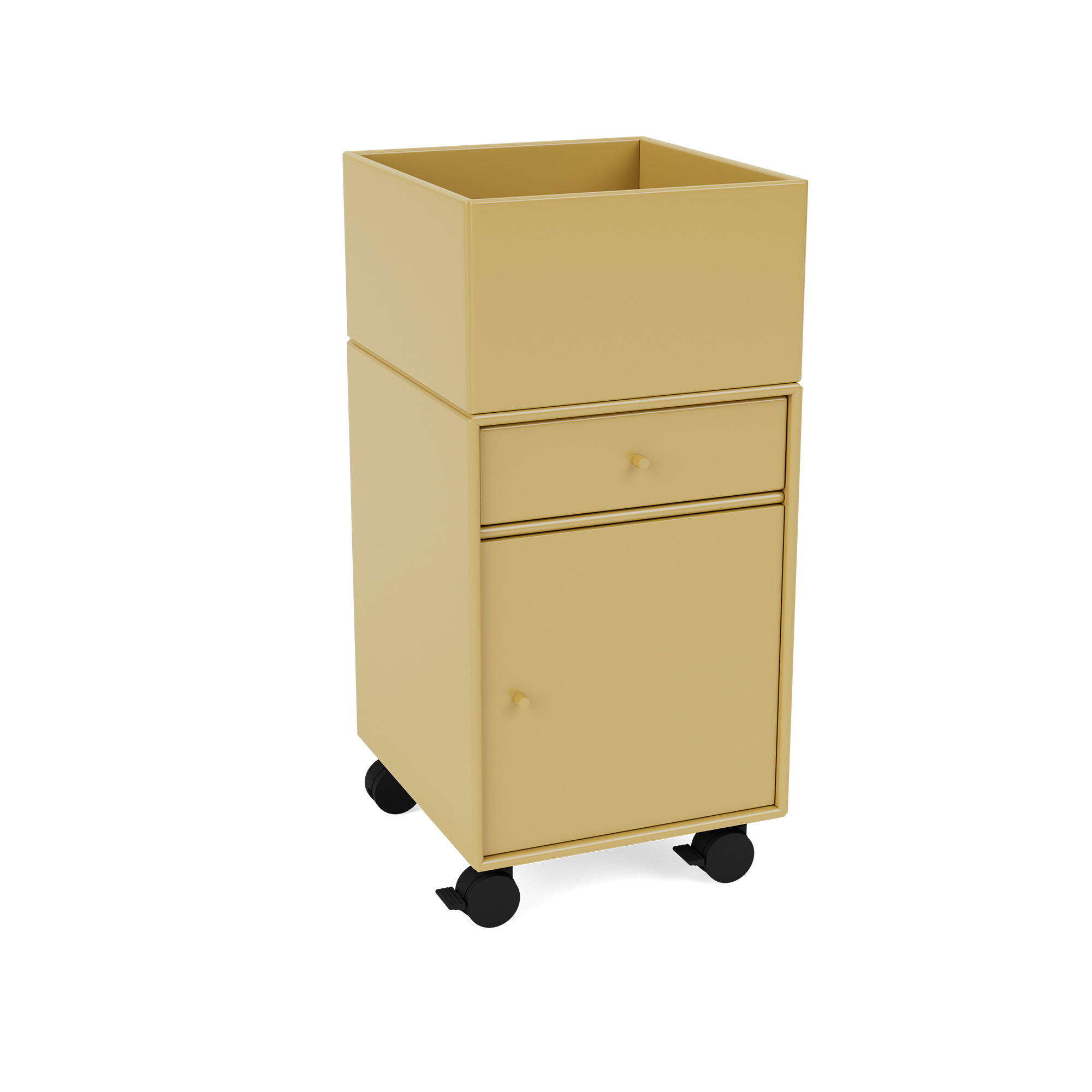 Montana - Runner Office Unit On Castors 157-Cumin 05 Castors CR70 Black - Hurtsar - Peter J. Lassen - Gul - Trä | Möbler - Förvaring Och Hyllor - Hurtsar | Möbelexperten