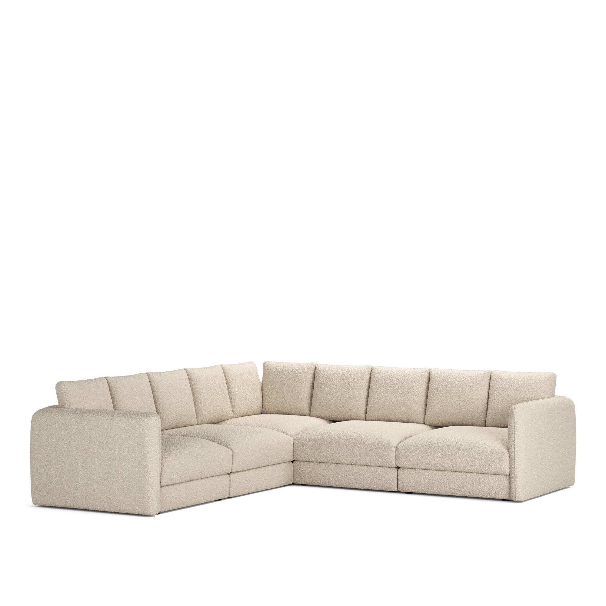 NOGA - Pavarotti 5-Seater Corner, Fixed Cover, Cushion Variant 02, Ascot White - Soffor - Vit