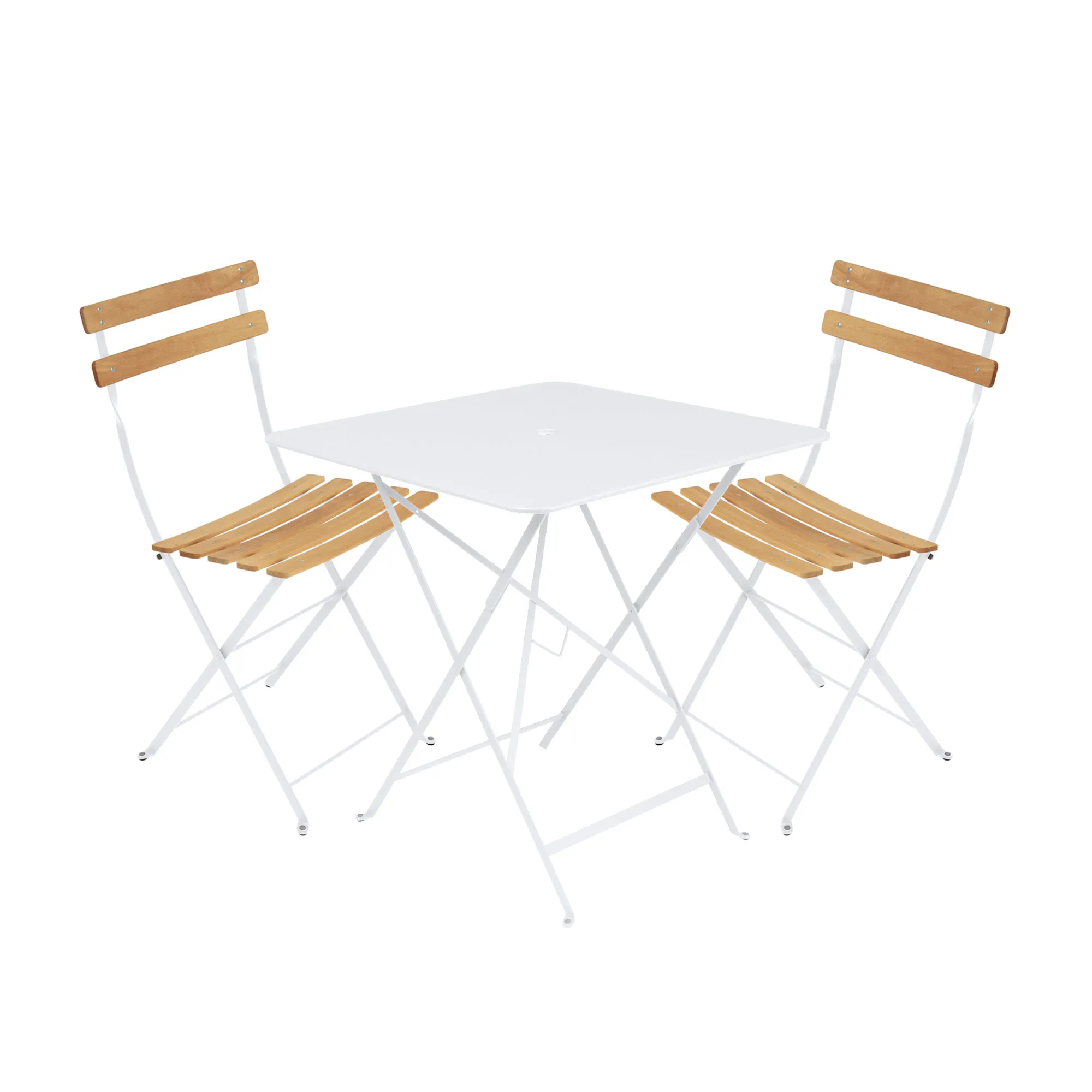 Bistro matgrupp bord 71cm & 2 trä stolar