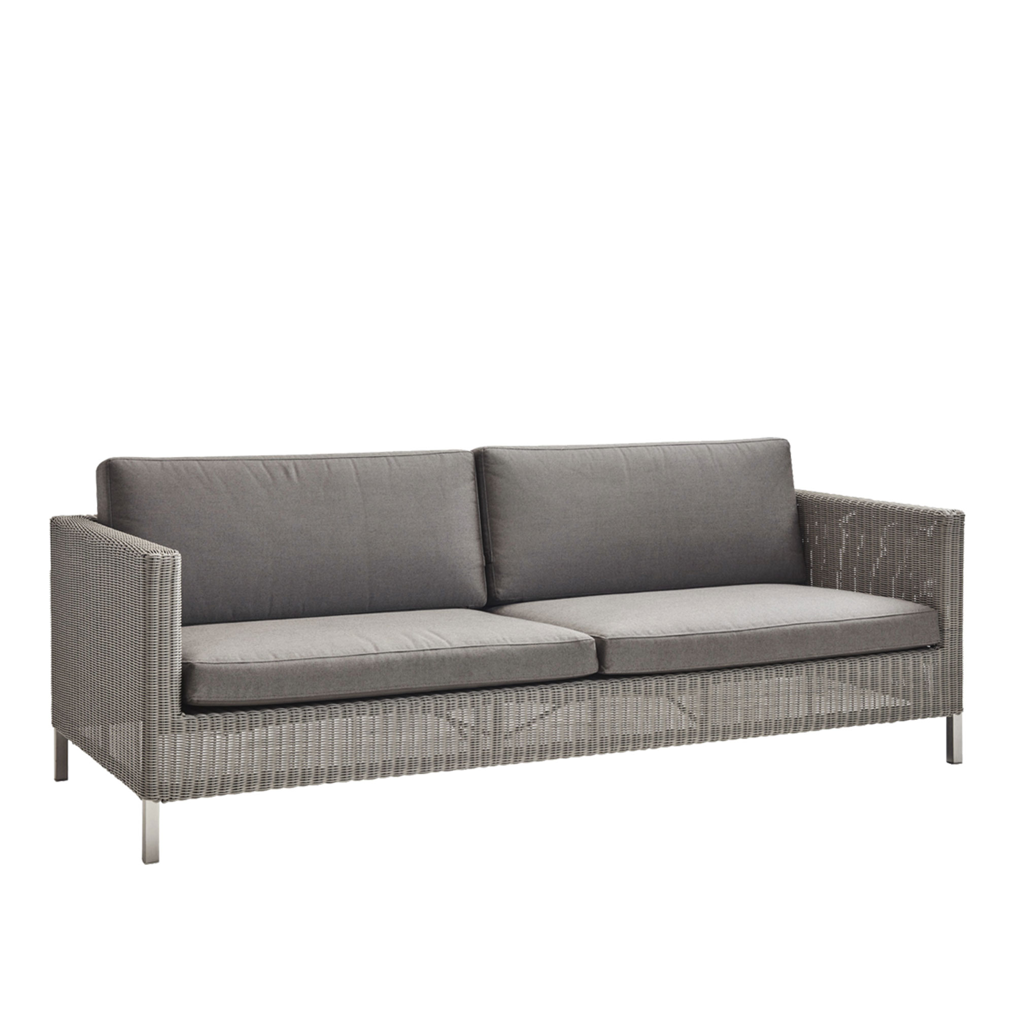 Cane-Line - Connect Soffa 3-sits, Taupe, Dyna: Taupe, Cane-Line Weave - Soffor utomhus - Cane-line Design Team | Utemöbler - Loungemöbler - Soffor Utomhus | Möbelexperten