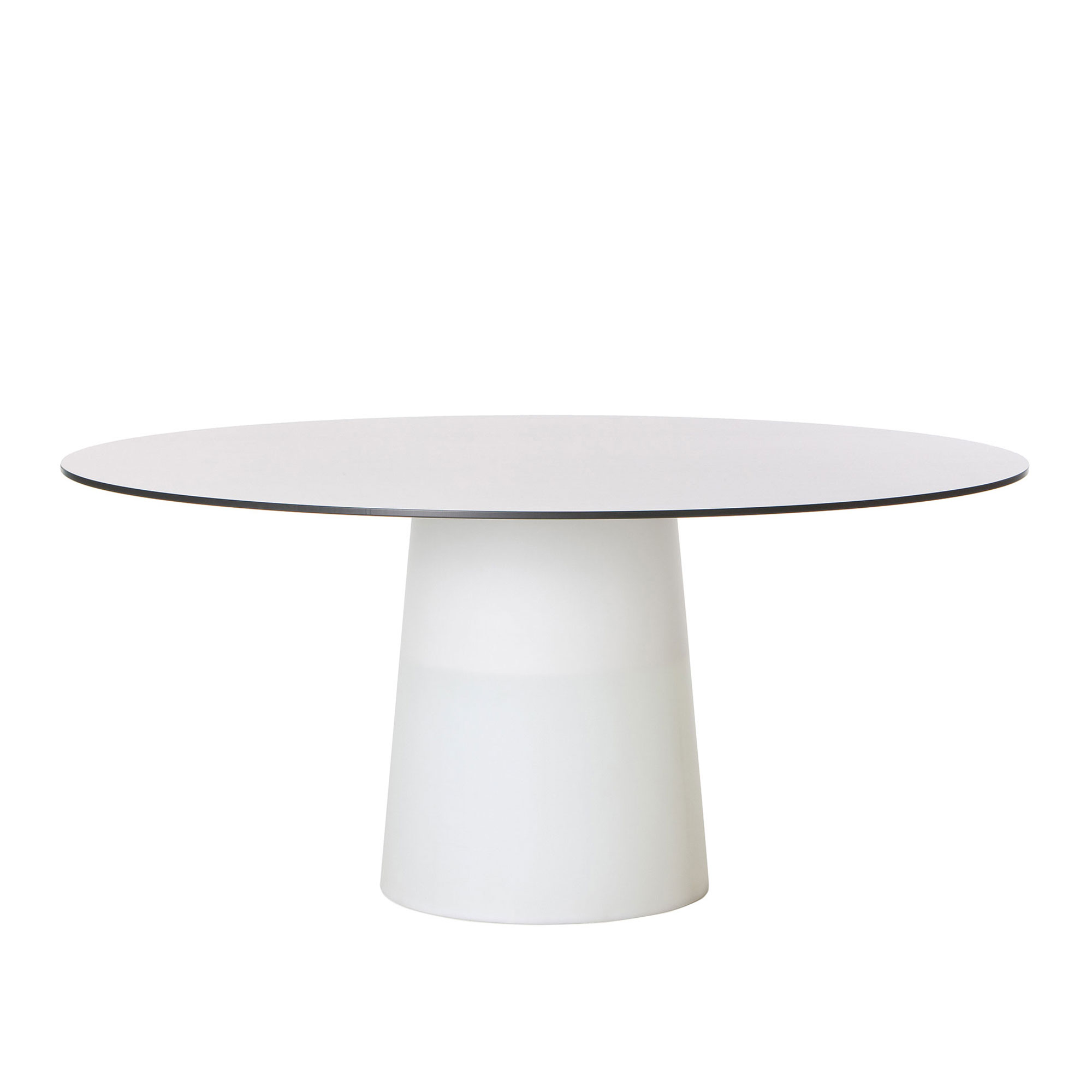 Moooi - Container Table 7156 Ø180, Vit, Svart laminat - Matbord - Marcel Wanders - Vit - Laminat/Plast