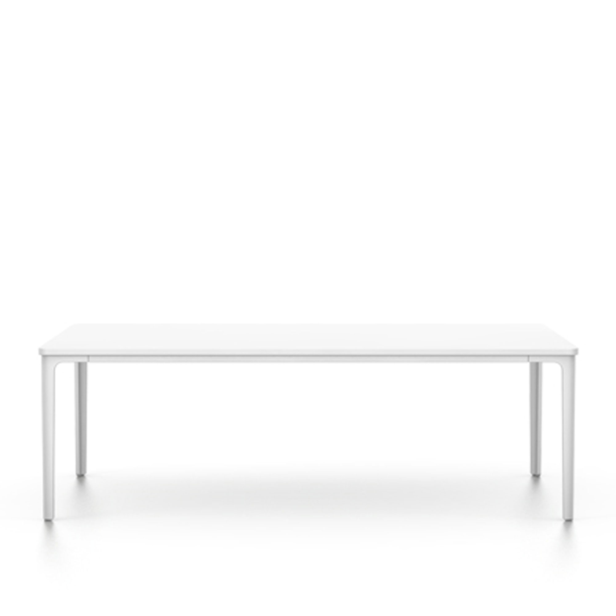 Vitra - Plate Table 113x71, Laminat - Vit, Ben - Vit - Soffbord - Jasper Morrison - MDF/Metall/Trä