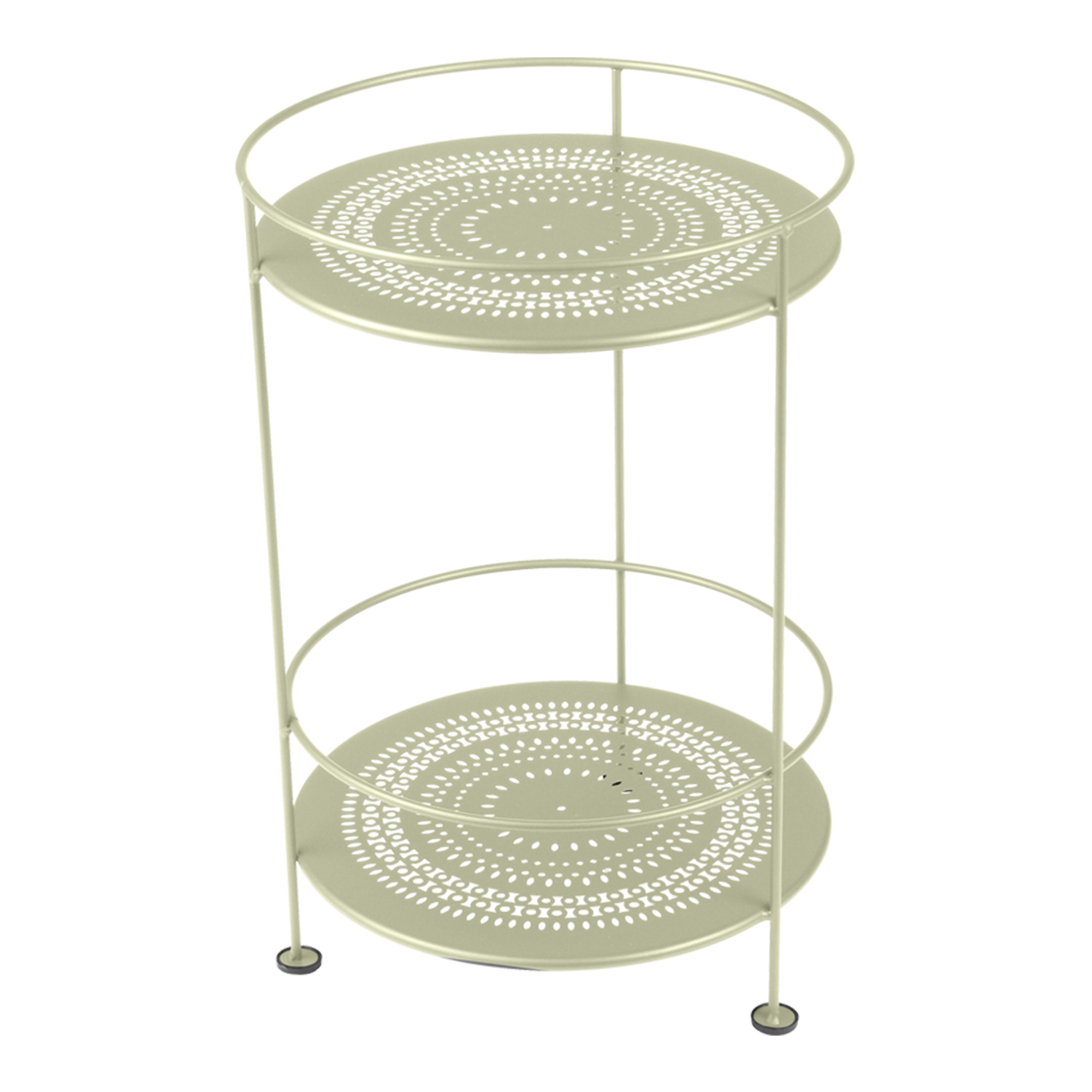 Fermob - Guinguette Side Table With Perforated Double Top Willow Green 65 - Småbord & Sidobord utomhus - Metall