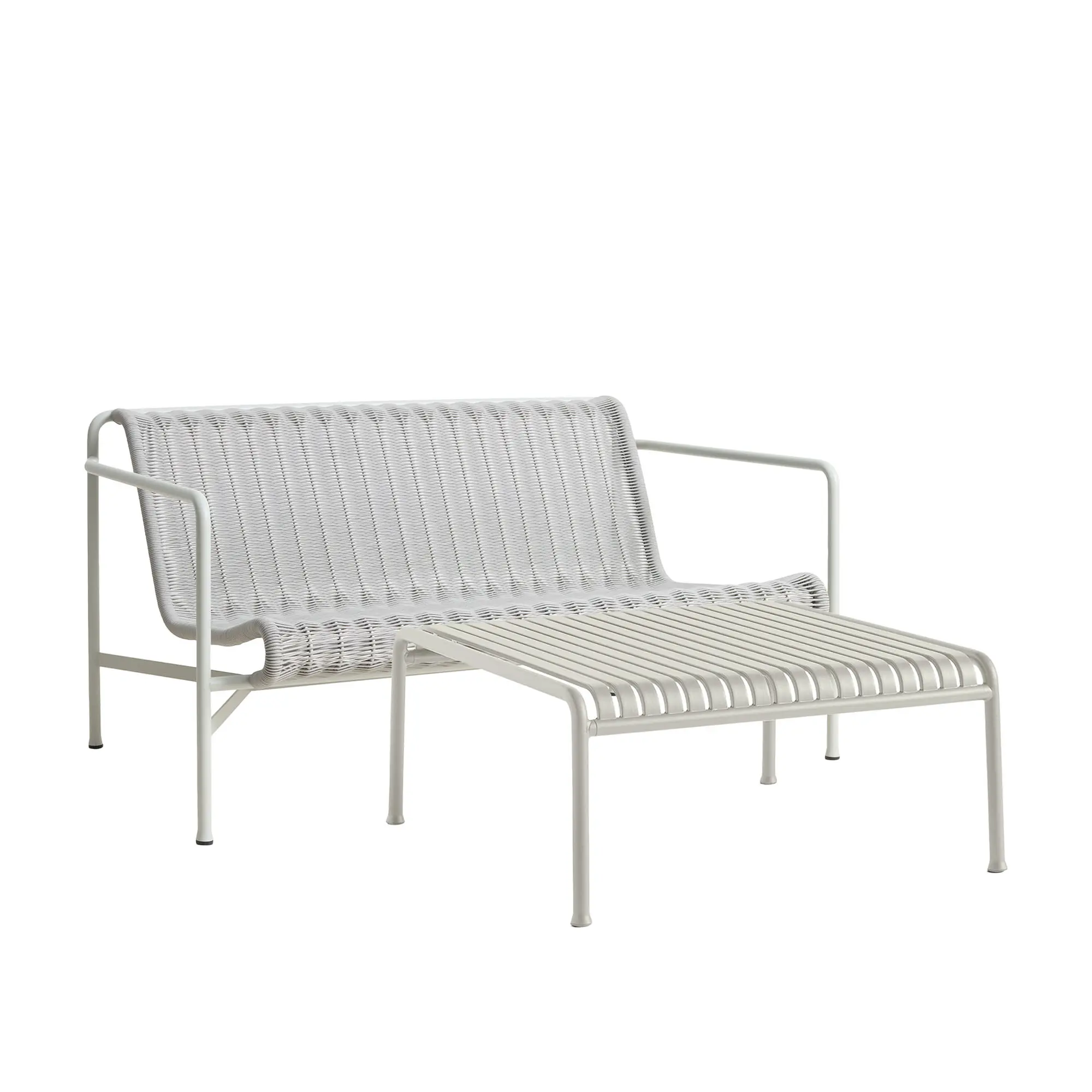 Palissade cord loungegrupp med loungesoffa & lågt trädgårdsbord