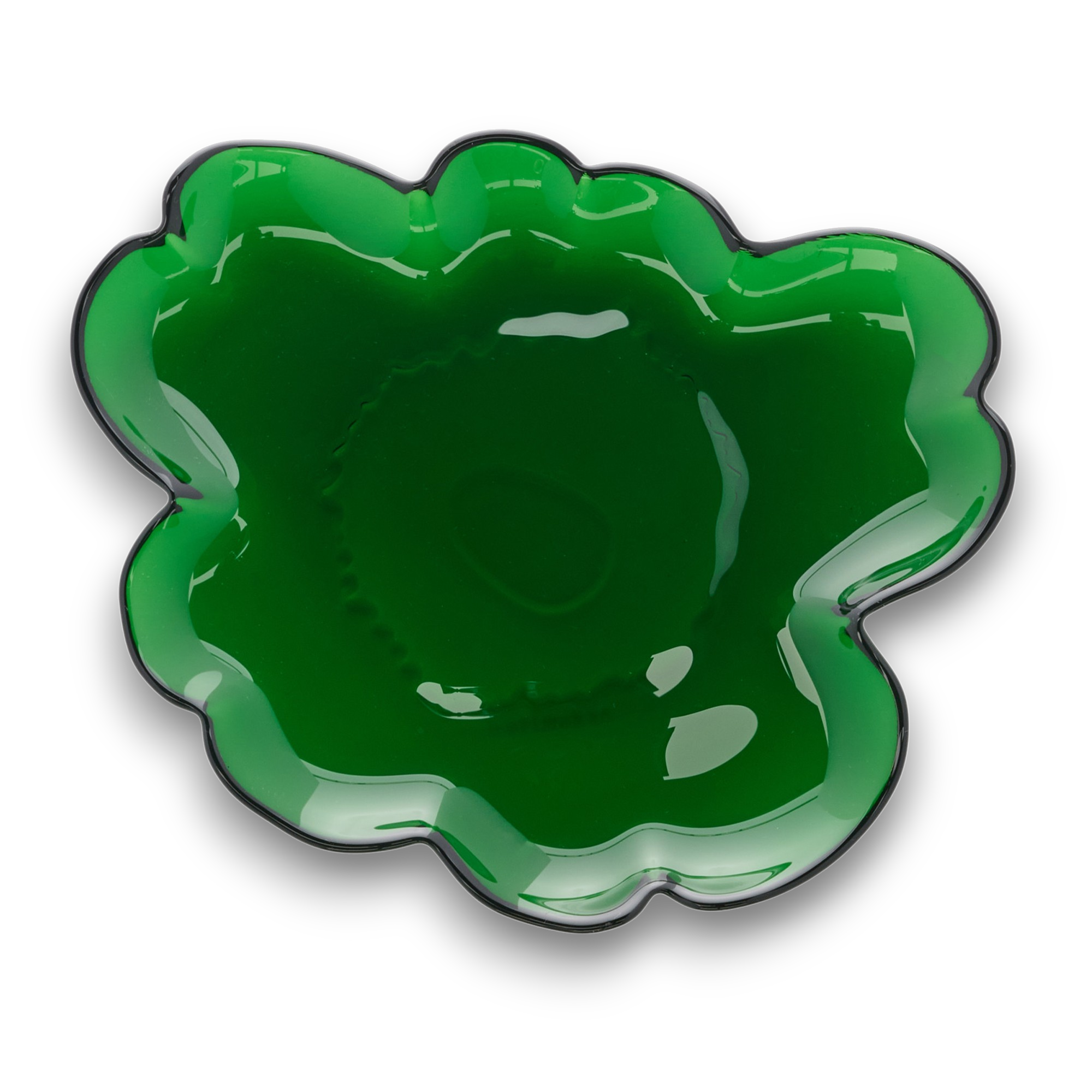 Marimekko - Unikko Shape glass plate 20 cm Green - Mattallrikar