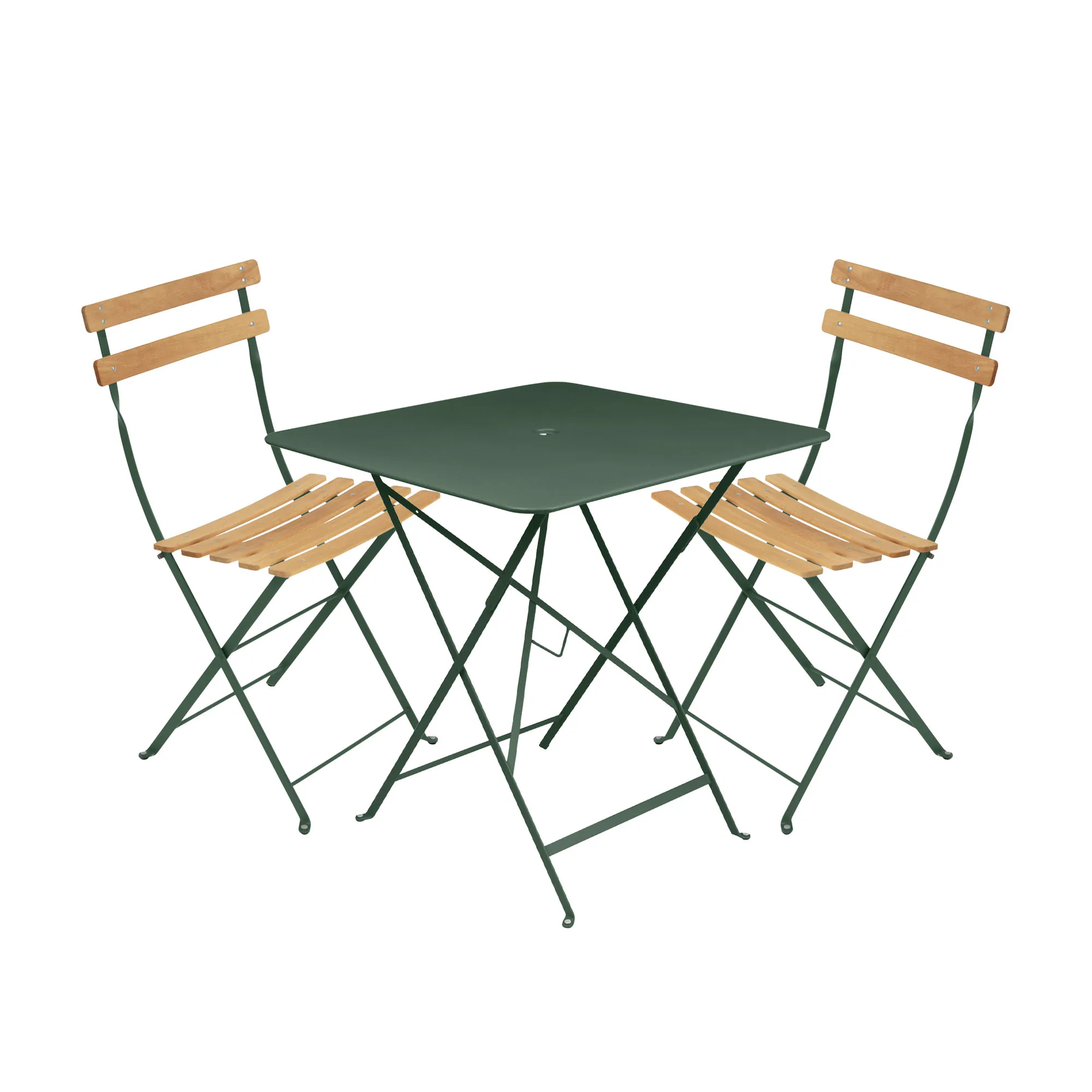 Bistro matgrupp bord 71cm & 2 trä stolar