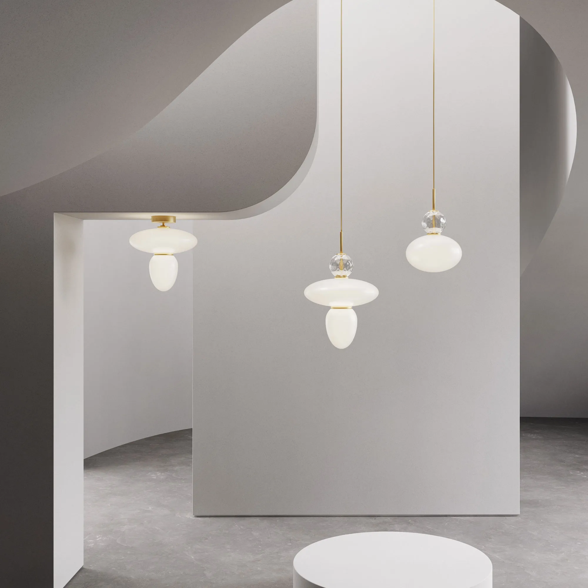 Rizzatto 42 Satin Brass/Opal White