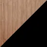 Valnøttfiner/Sortlakkert eik med sorte detaljer