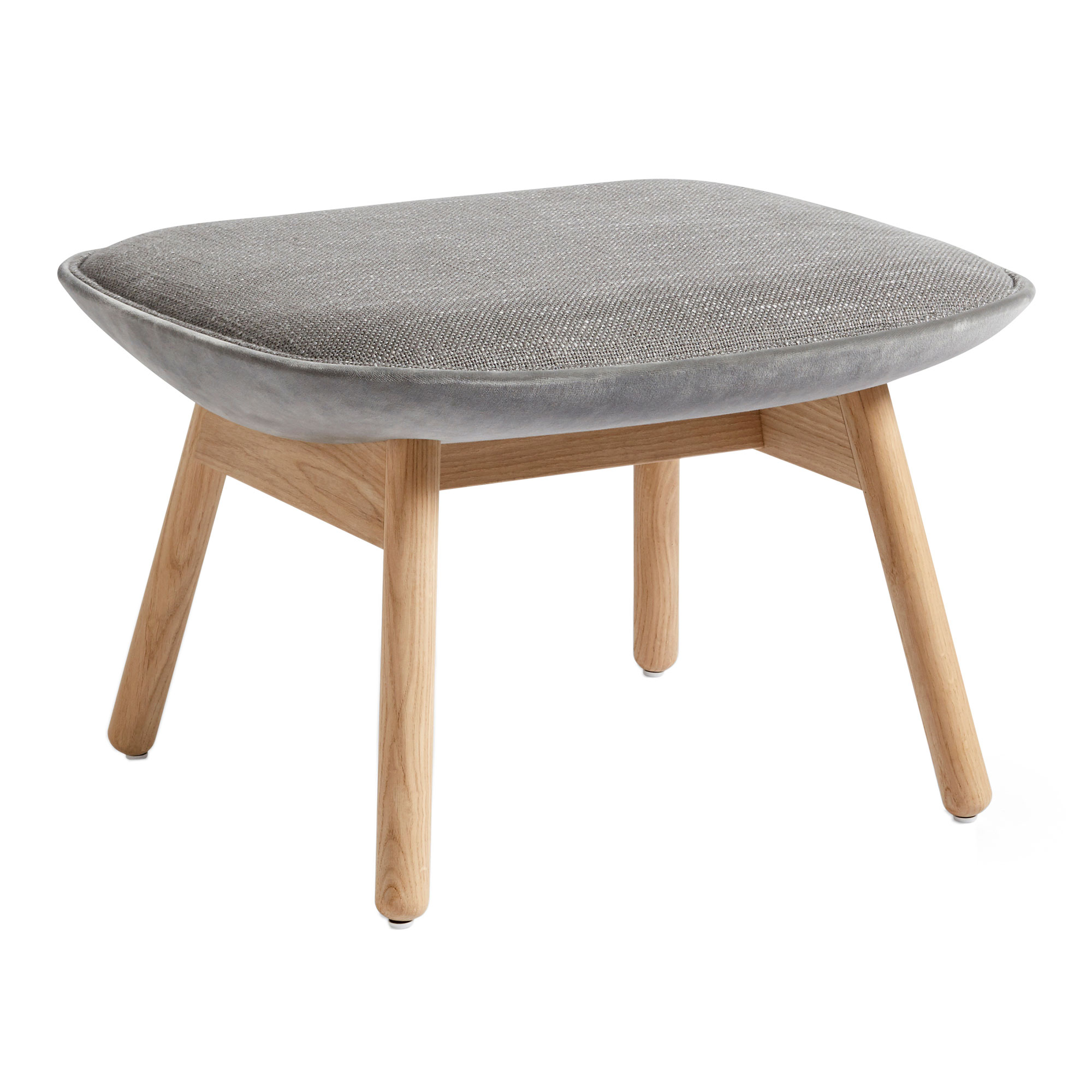 HAY - Uchiwa Ottoman Roden 05/ Lola Warm Grey/ Matt Lacquered Oak - Fotpallar - Doshi Levien - Grå - Trä/Textilmaterial/Syntetiskt/Skum