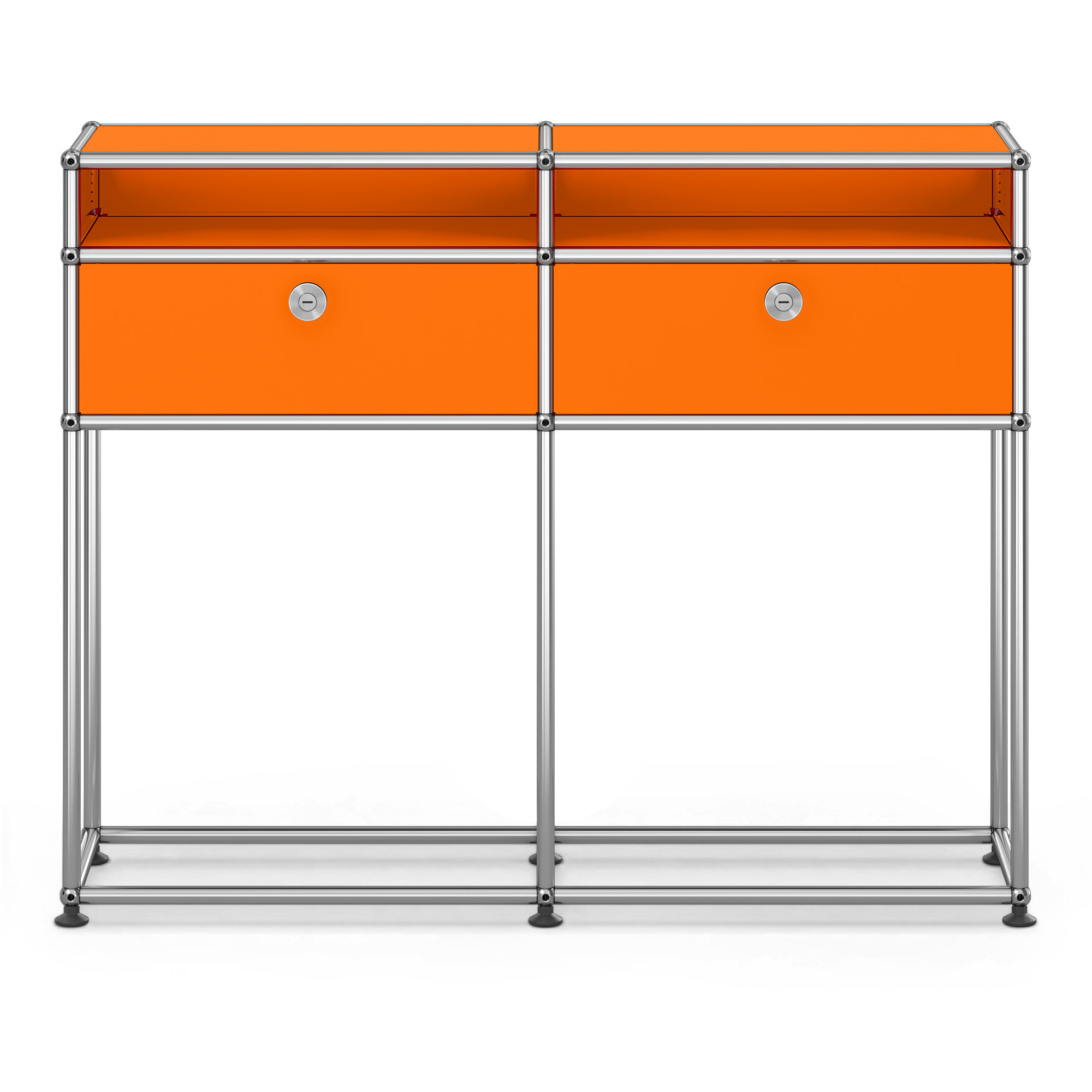 USM - USM Haller Sideboard M51 Pure Orange - Skänkar och sideboards - Fritz Haller & Paul Schärer - Orange - Metall | Möbler - Förvaring Och Hyllor - Skänkar Och Sideboards | Möbelexperten